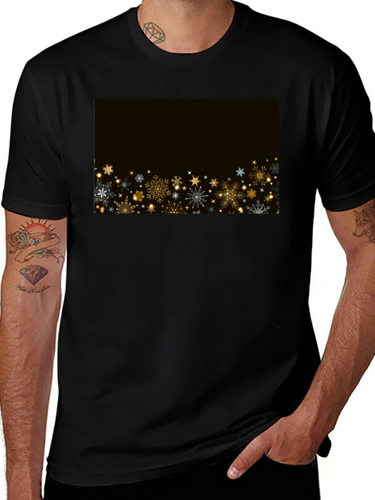 Festive Snowflake Graphic Tee - Black