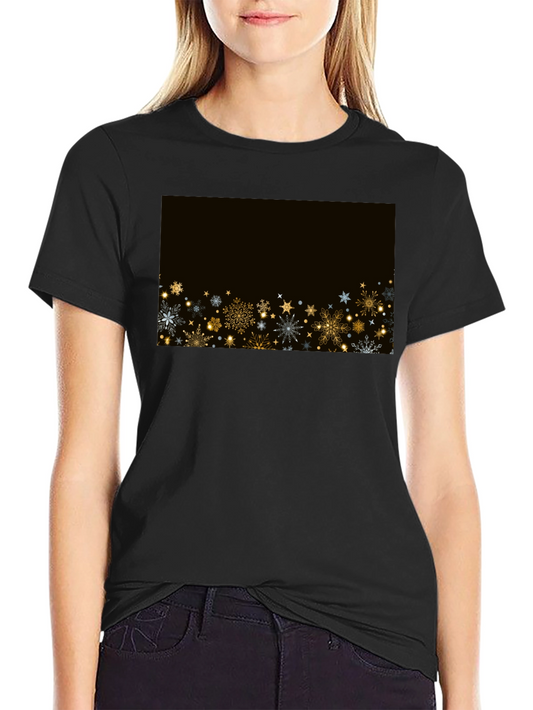 Festive Snowflake Graphic Tee - Black