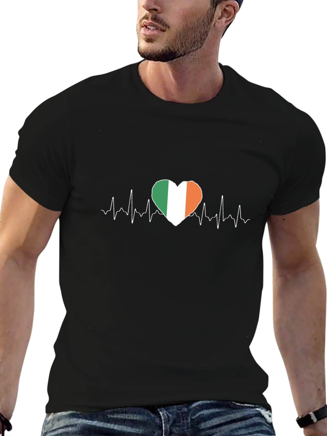 Irish Pride Heartbeat T-Shirt - Ireland Flag