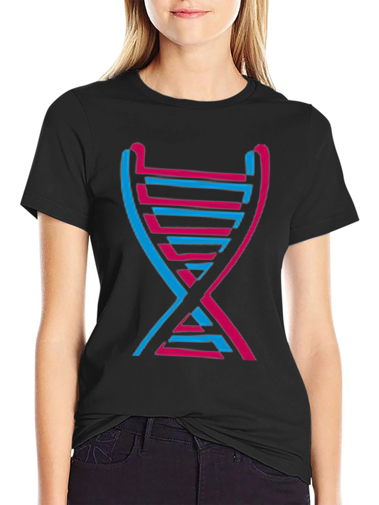 DNA Graphic Print Crew Neck Tee - Modern Style