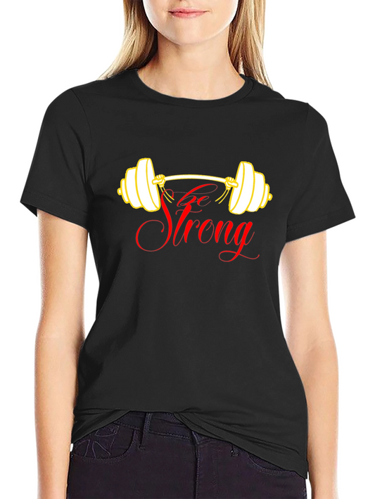 Go Strong Black T-Shirt - Weightlifting Design