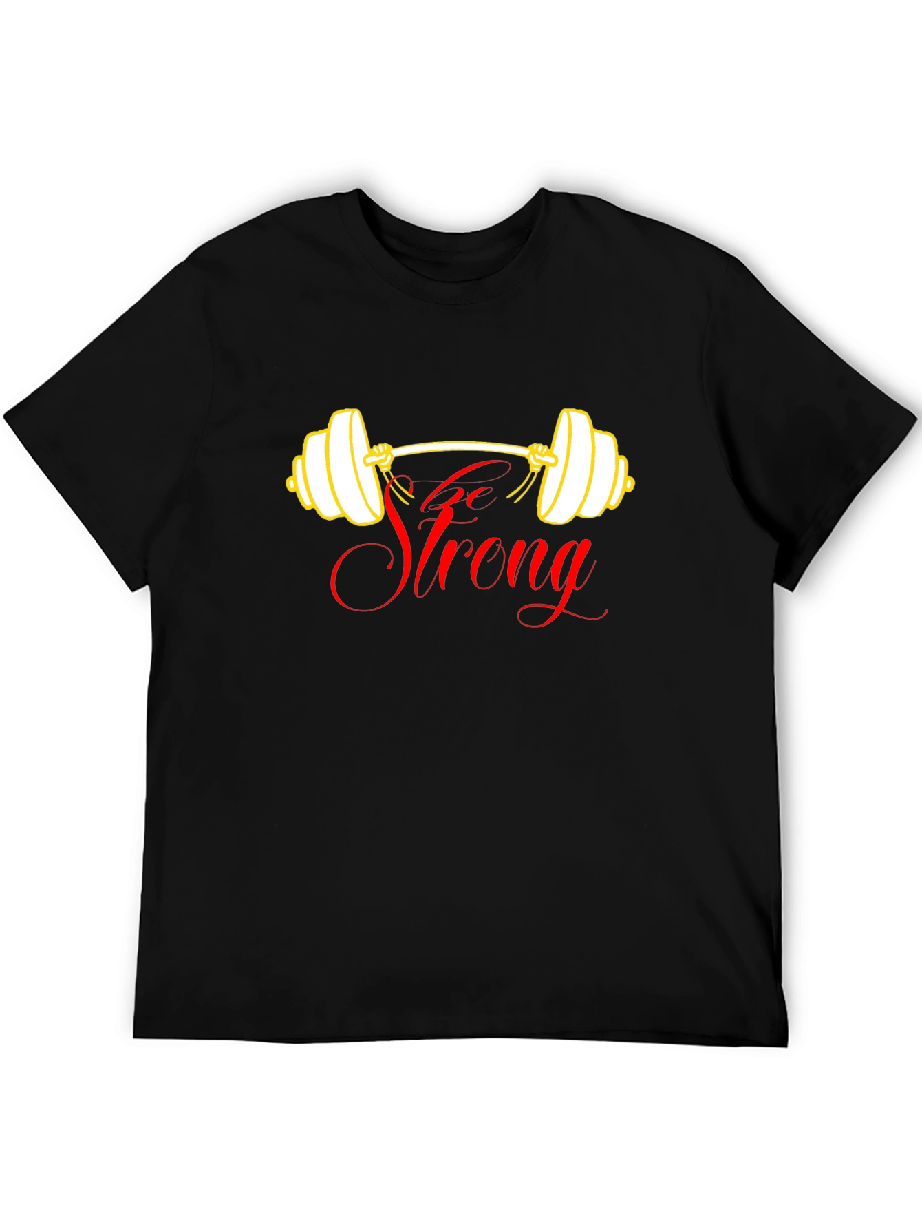 Go Strong Black T-Shirt - Weightlifting Design