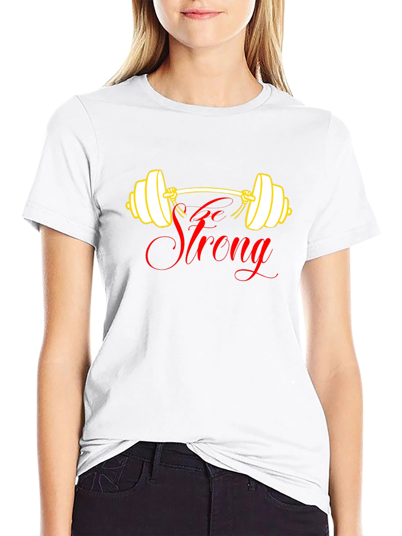 Go Strong Black T-Shirt - Weightlifting Design