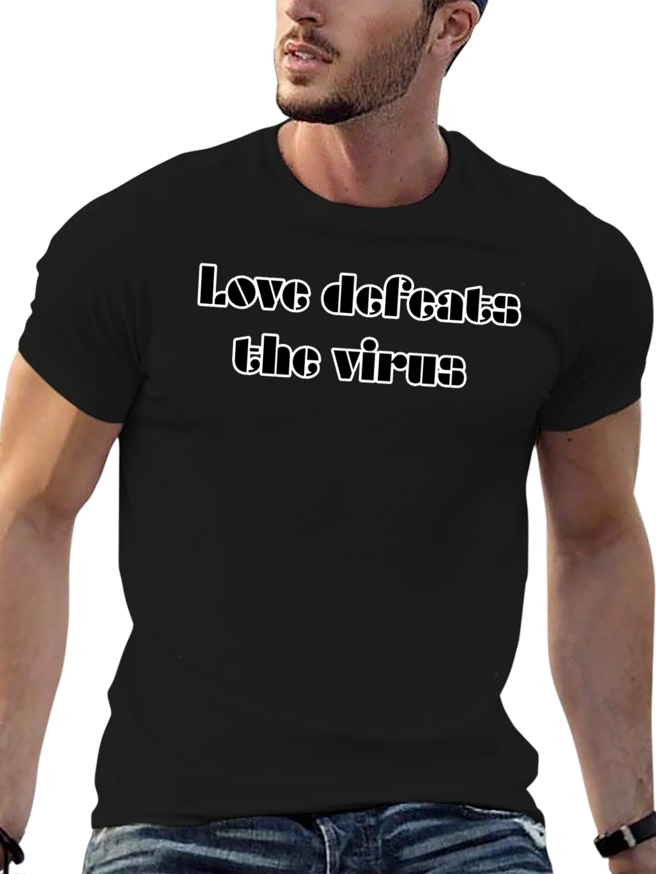 Love Defeats the Virus Graphic T-Shirt