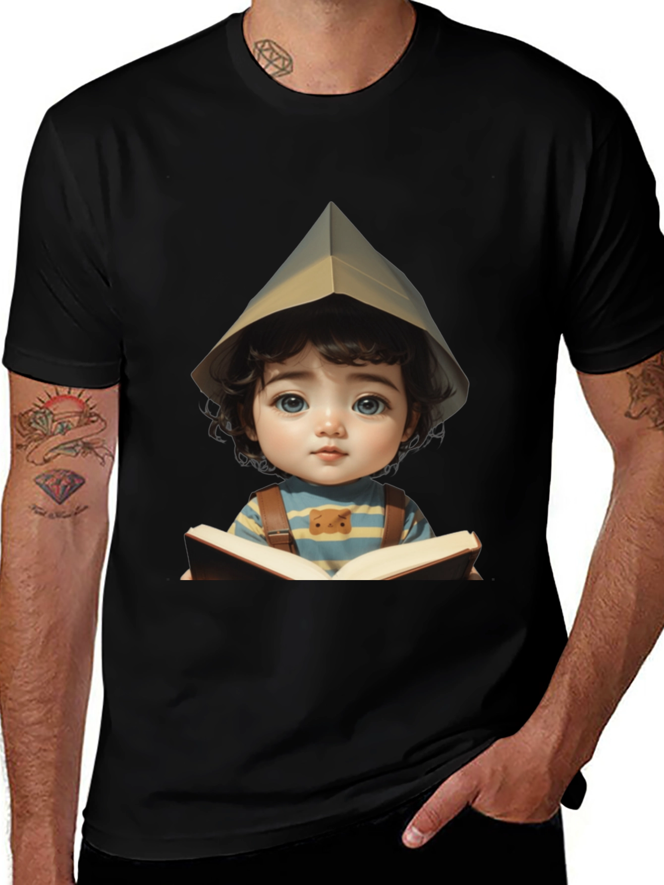 Charming Kid Reading Book Graphic Tee