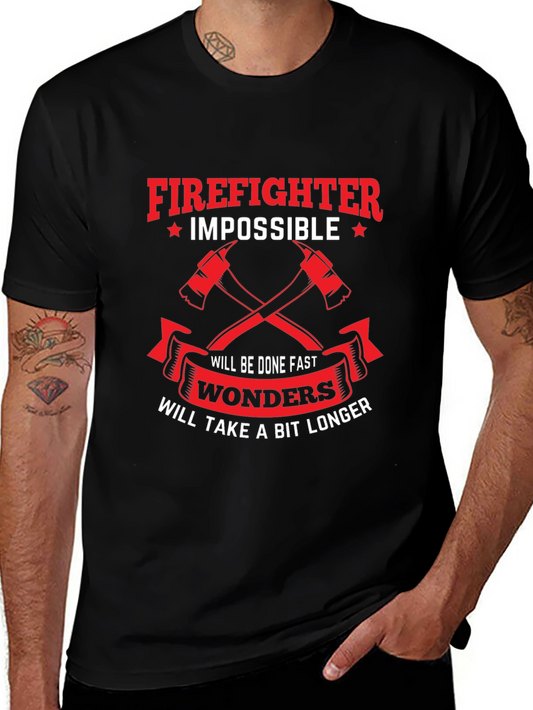 Firefighter Impossible Wonders Graphic T-Shirt