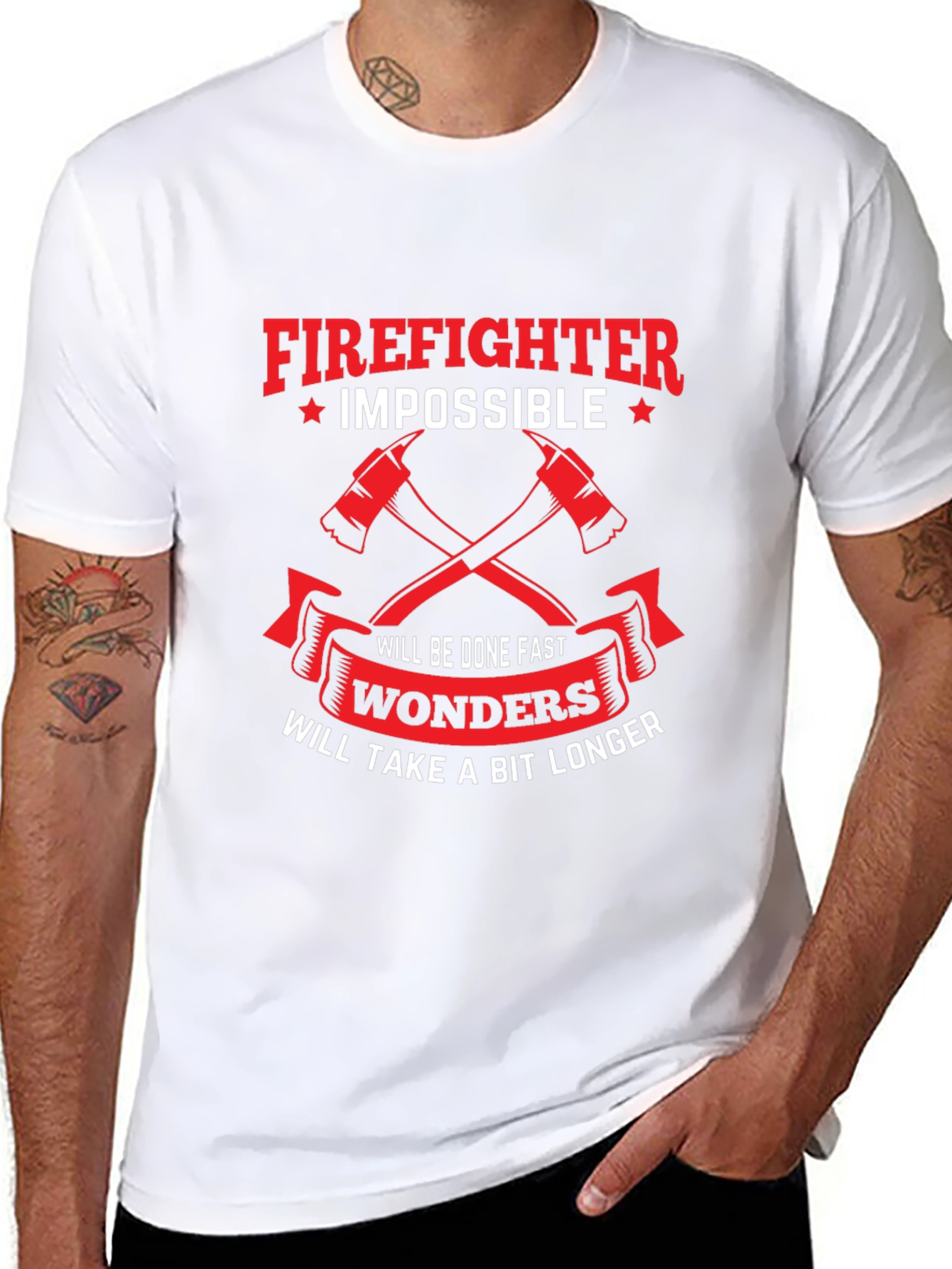 Firefighter Impossible Wonders Graphic T-Shirt