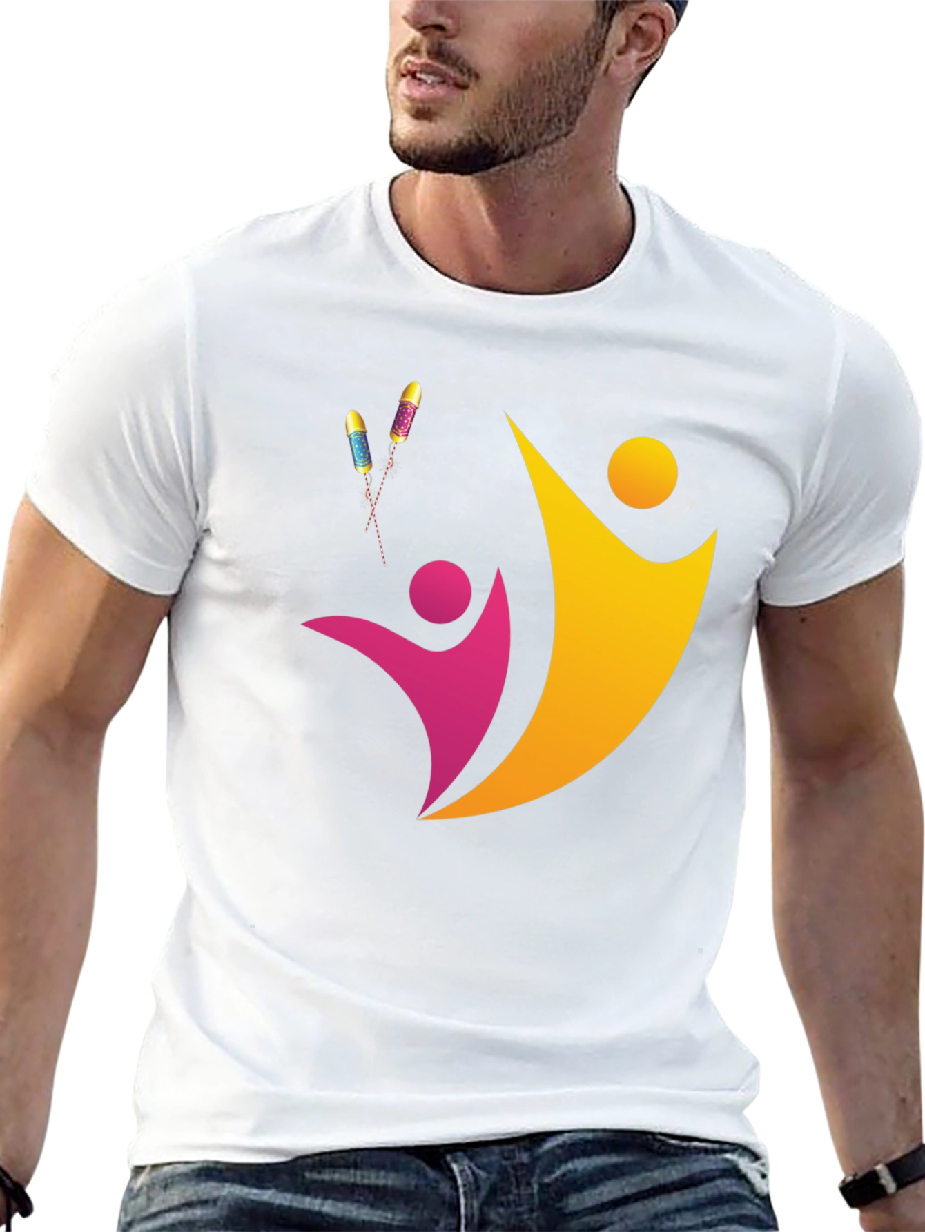 Abstract People Design Black Tee