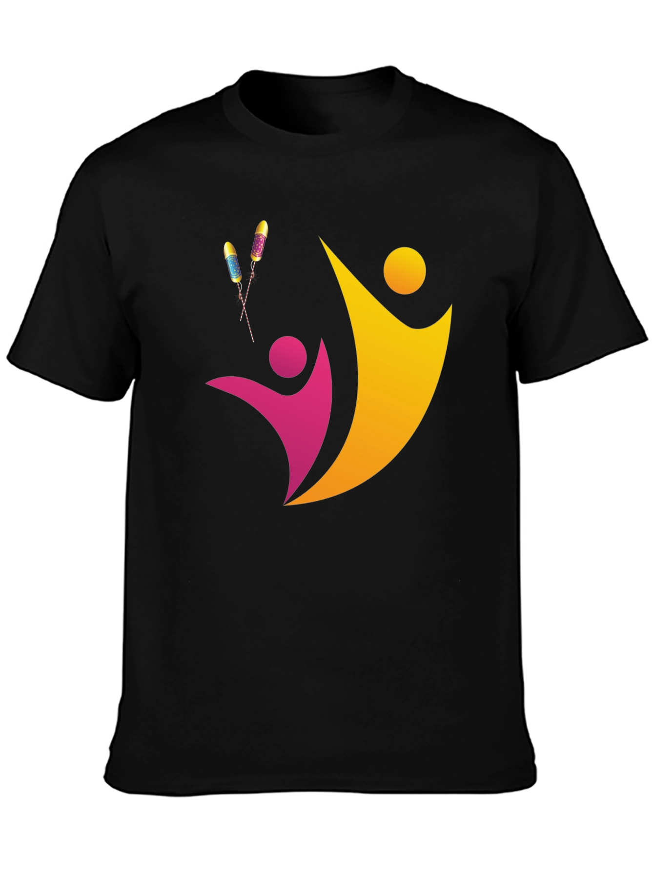 Abstract People Design Black Tee