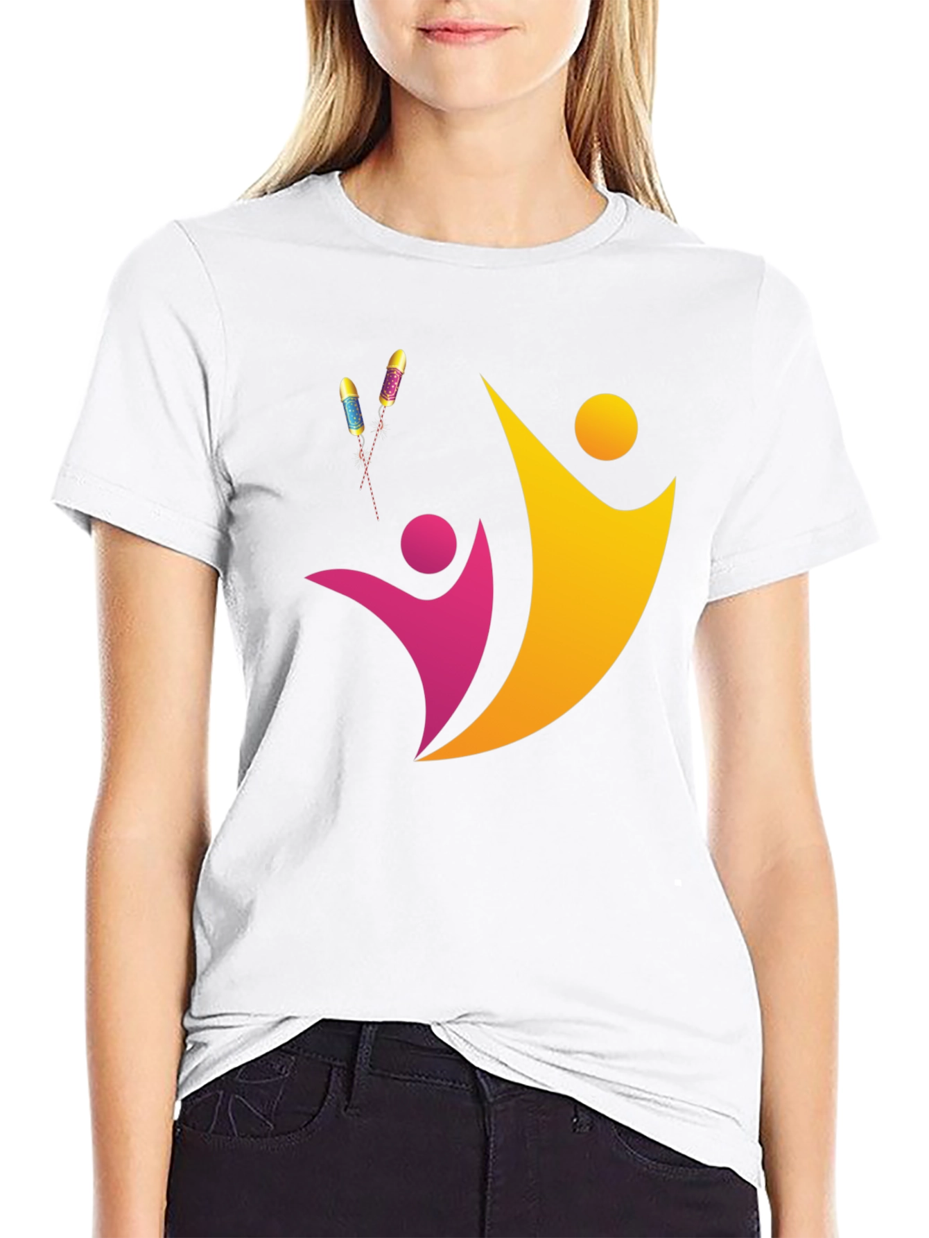 Abstract People Design Black Tee
