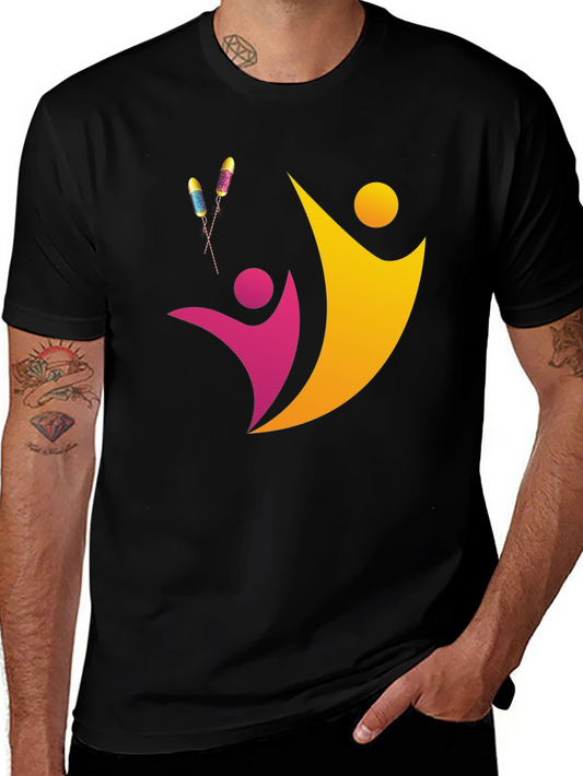 Abstract People Design Black Tee