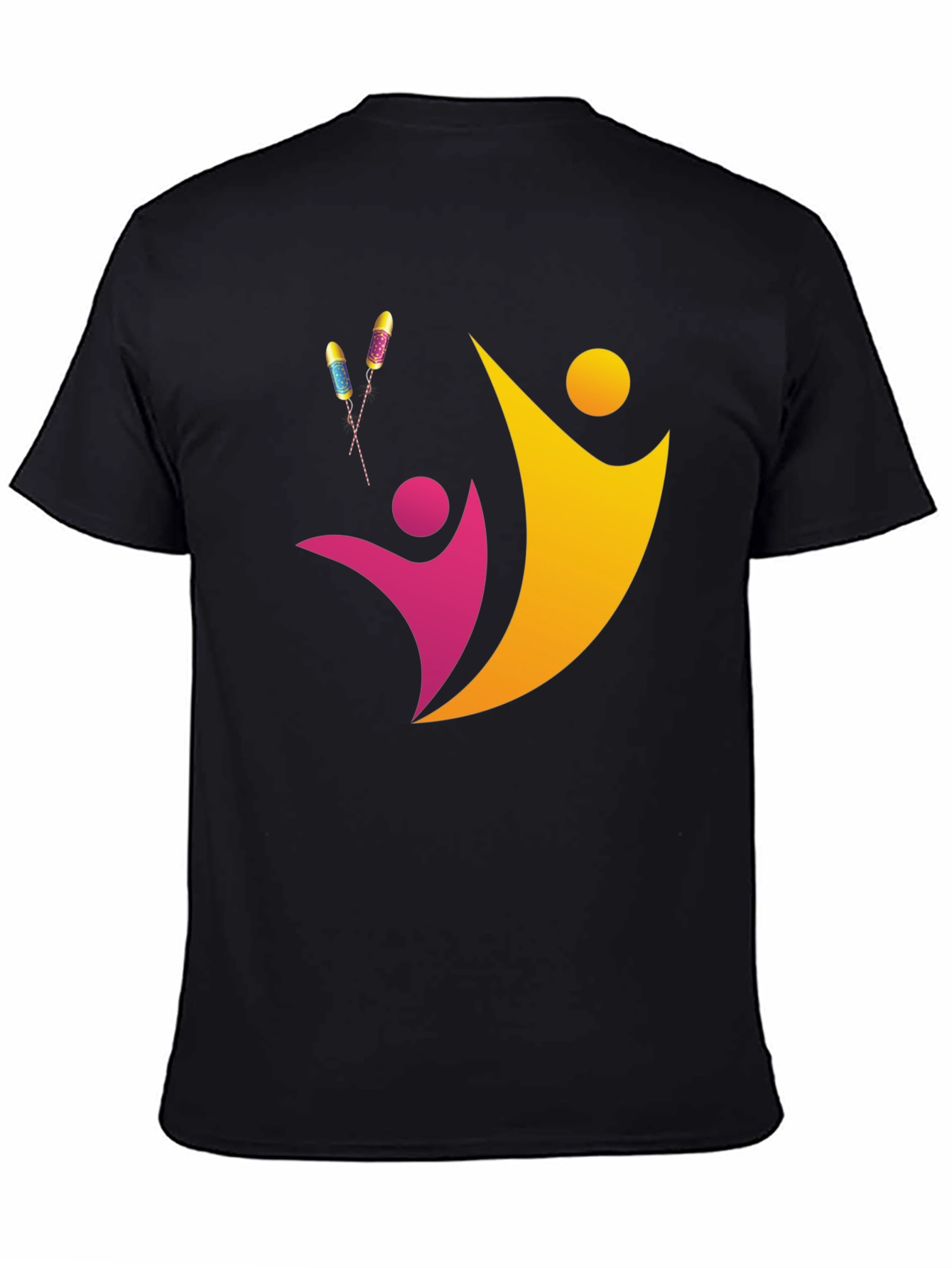 Abstract People Design Black Tee