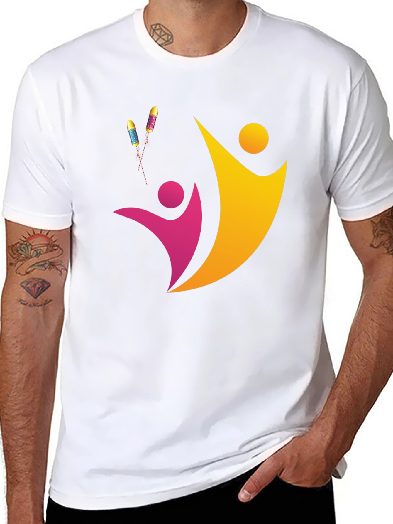 Abstract People Design Black Tee