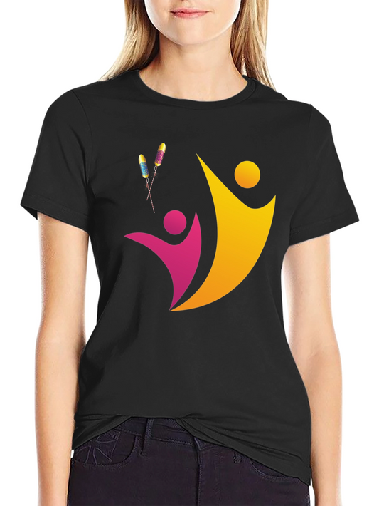 Abstract People Design Black Tee