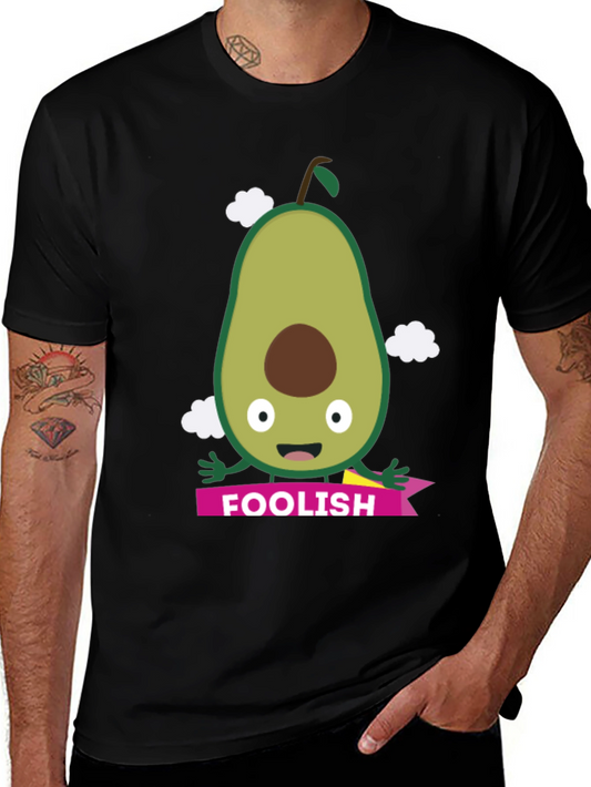 Foolish Avocado Graphic Tee - Black Cotton T-Shirt