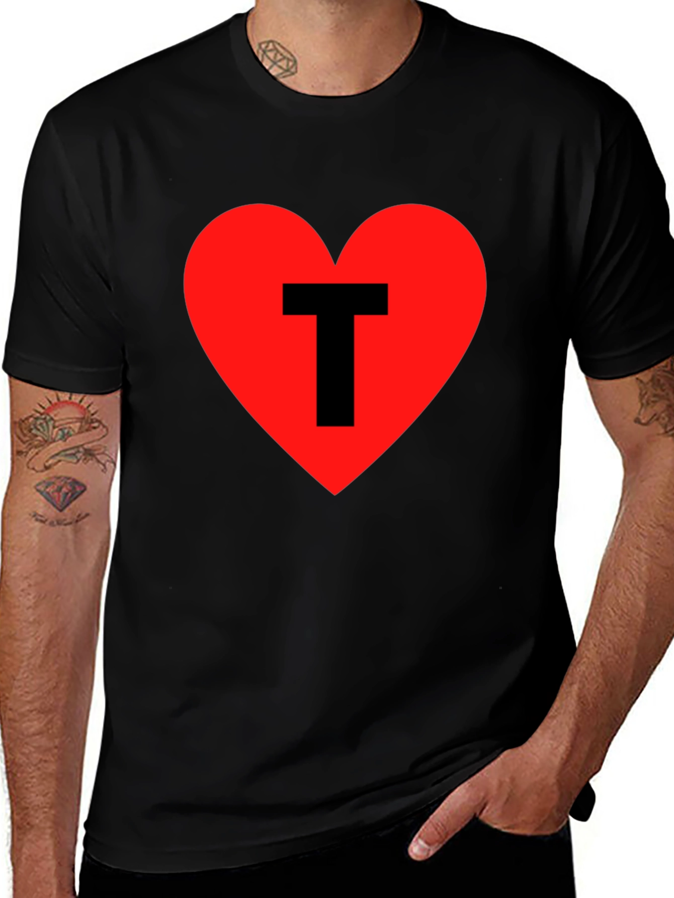 Heart T Graphic Tee - Black