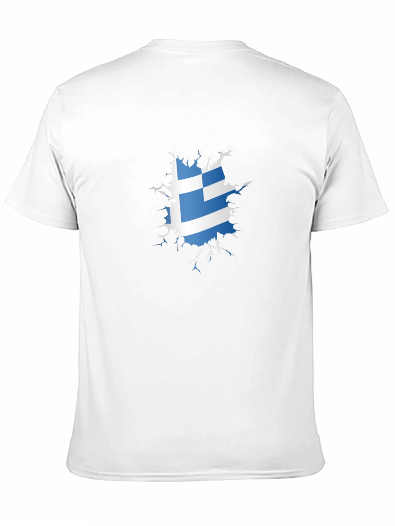 Greek Flag Ripped T-Shirt - Cool Patriotic Design