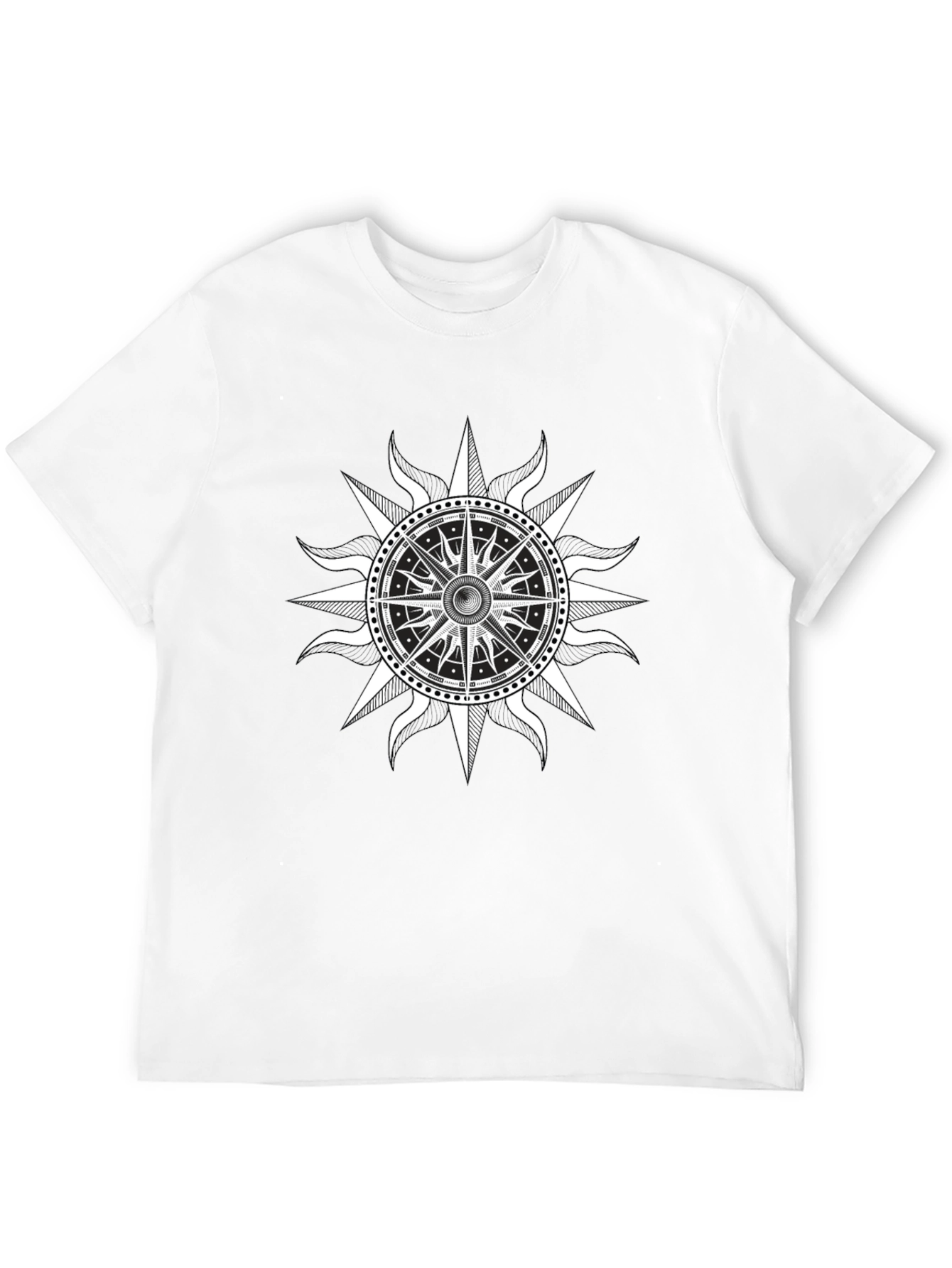 Nautical Compass Rose Graphic Black T-Shirt