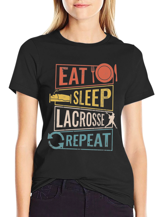 Eat Sleep Lacrosse Repeat Graphic Tee