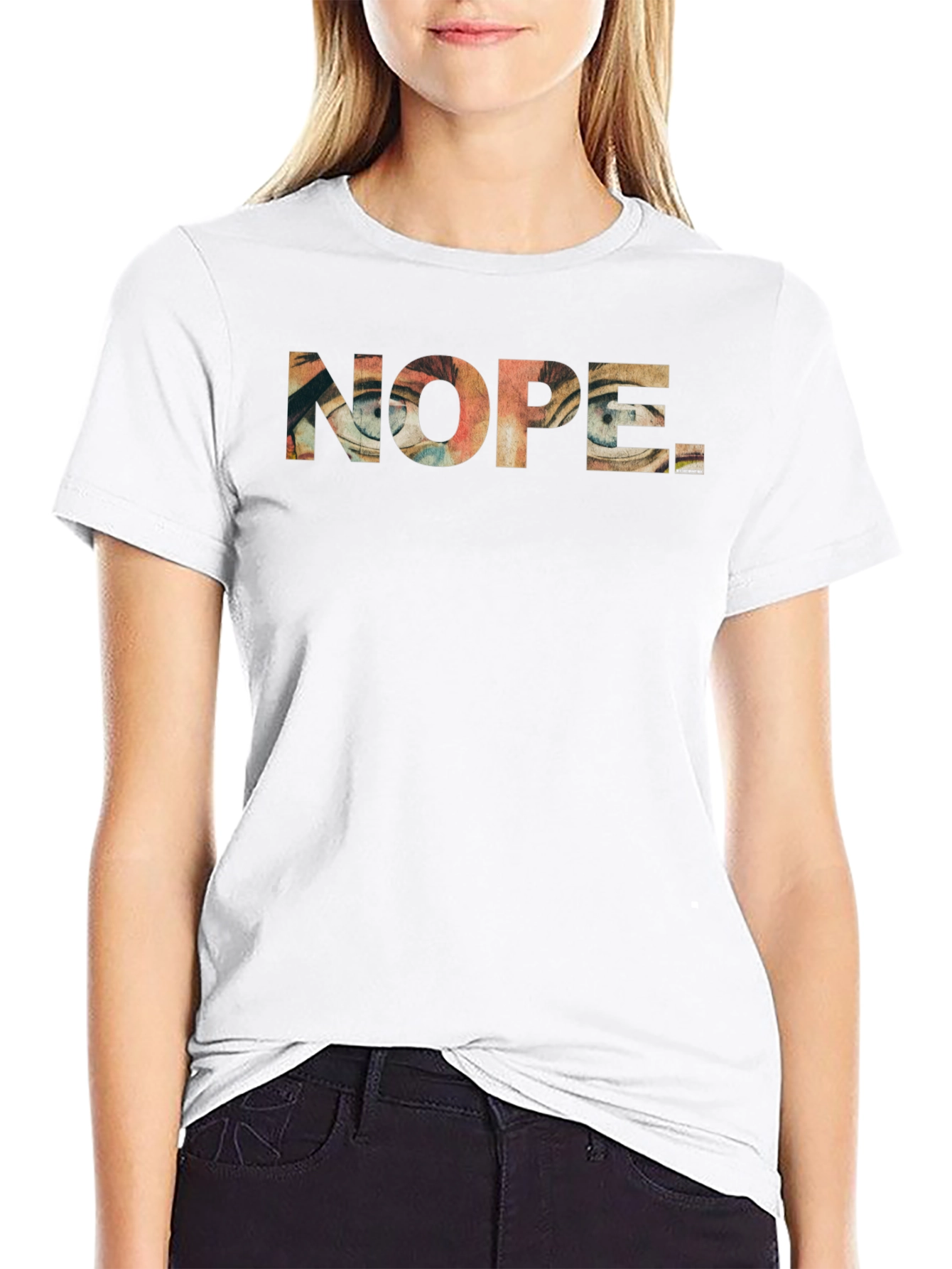 Nope Graphic Print Mens Black T-Shirt