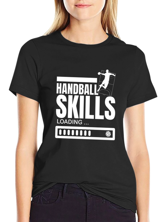 Handball Skills Loading T-Shirt - Black Graphic Tee