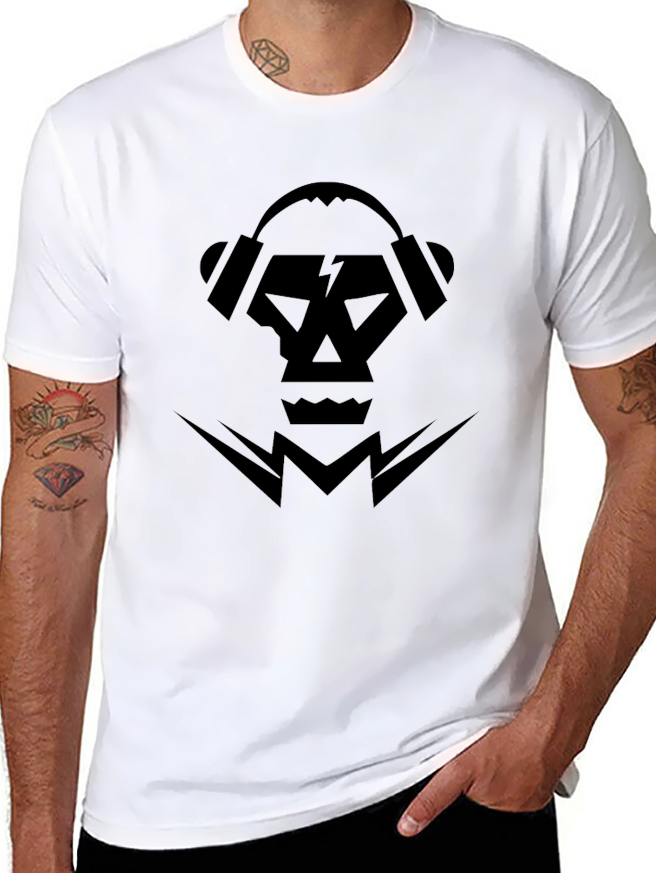 Skull & Headphones Graphic Tee - Modern Style