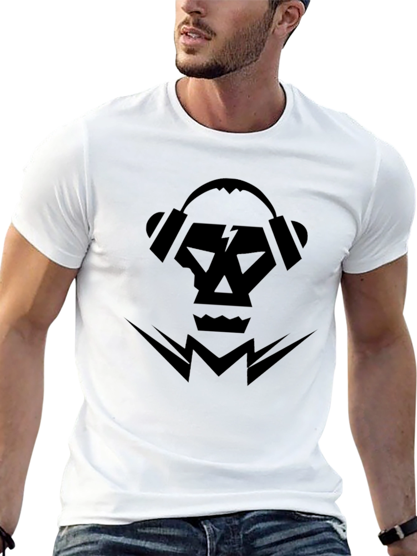 Skull & Headphones Graphic Tee - Modern Style