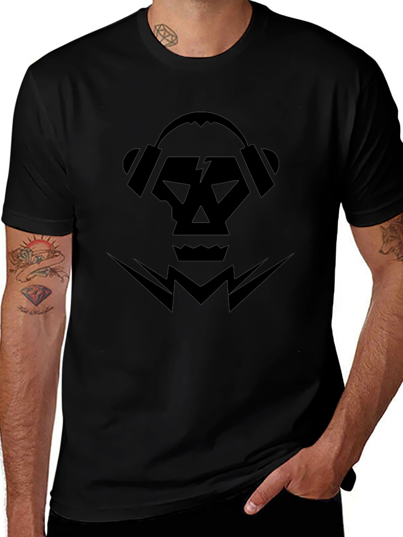 Skull & Headphones Graphic Tee - Modern Style