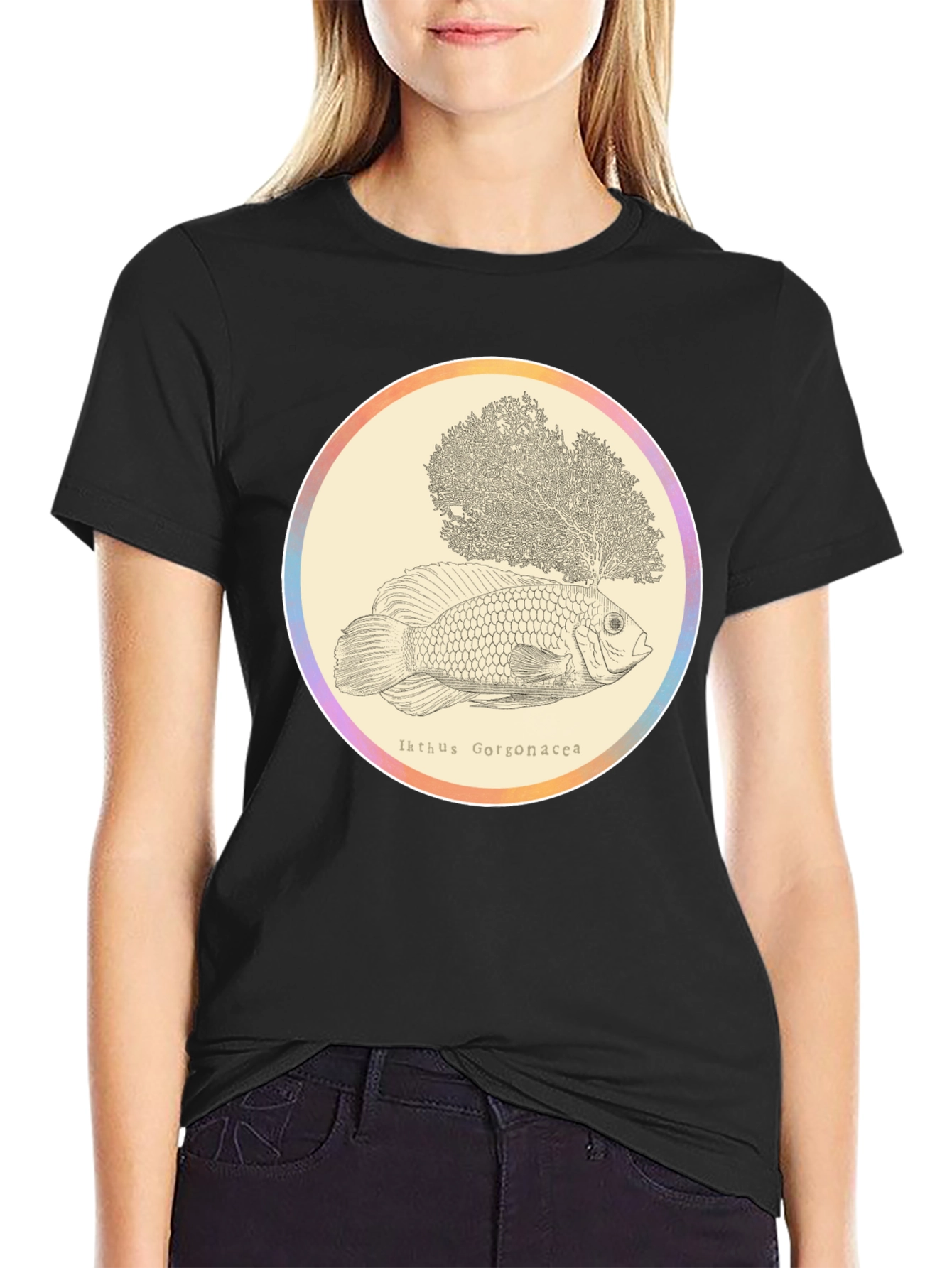 Ikhthus Gorgonacea Fish T-Shirt - Unique Graphic Tee