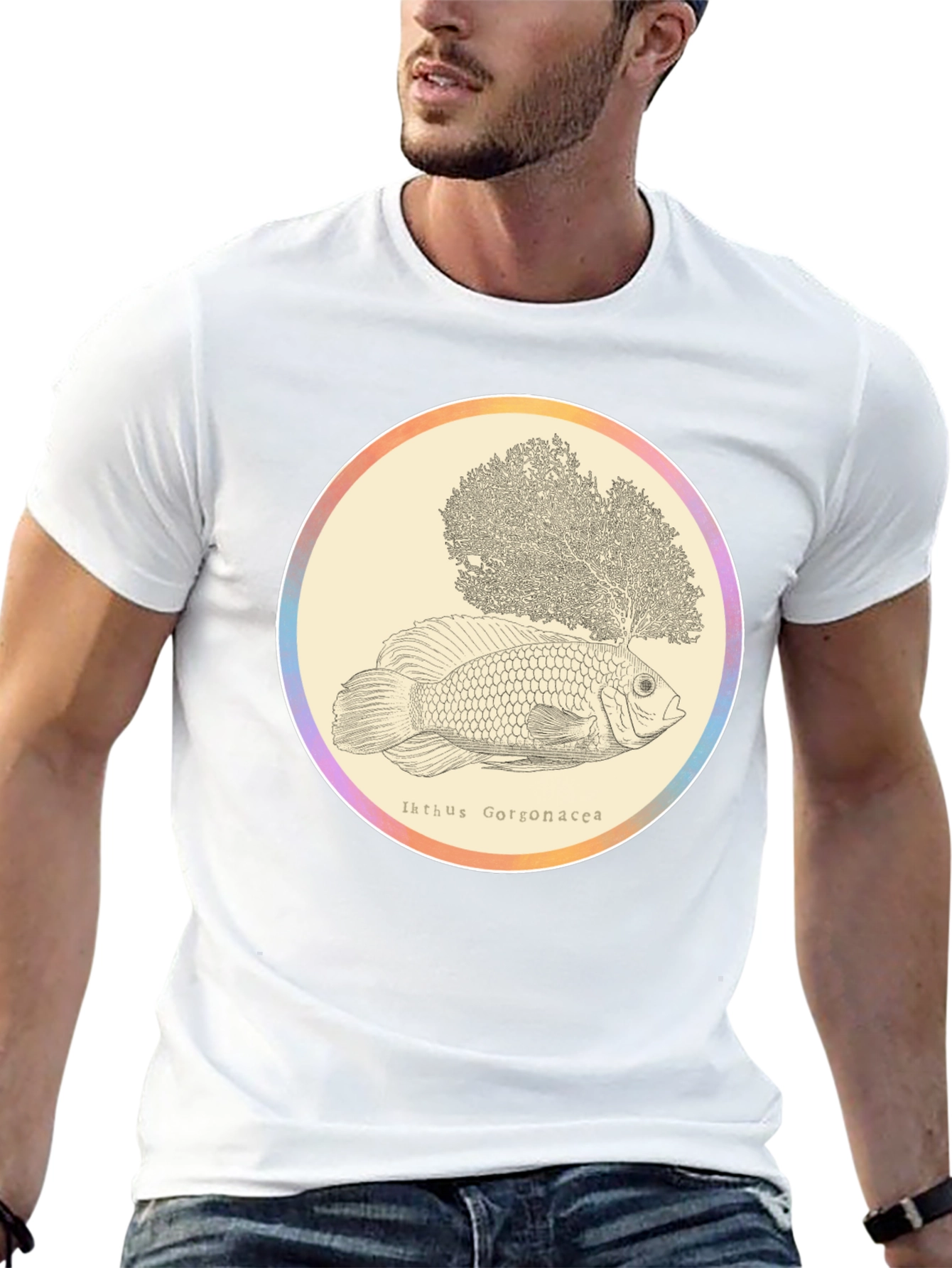 Ikhthus Gorgonacea Fish T-Shirt - Unique Graphic Tee