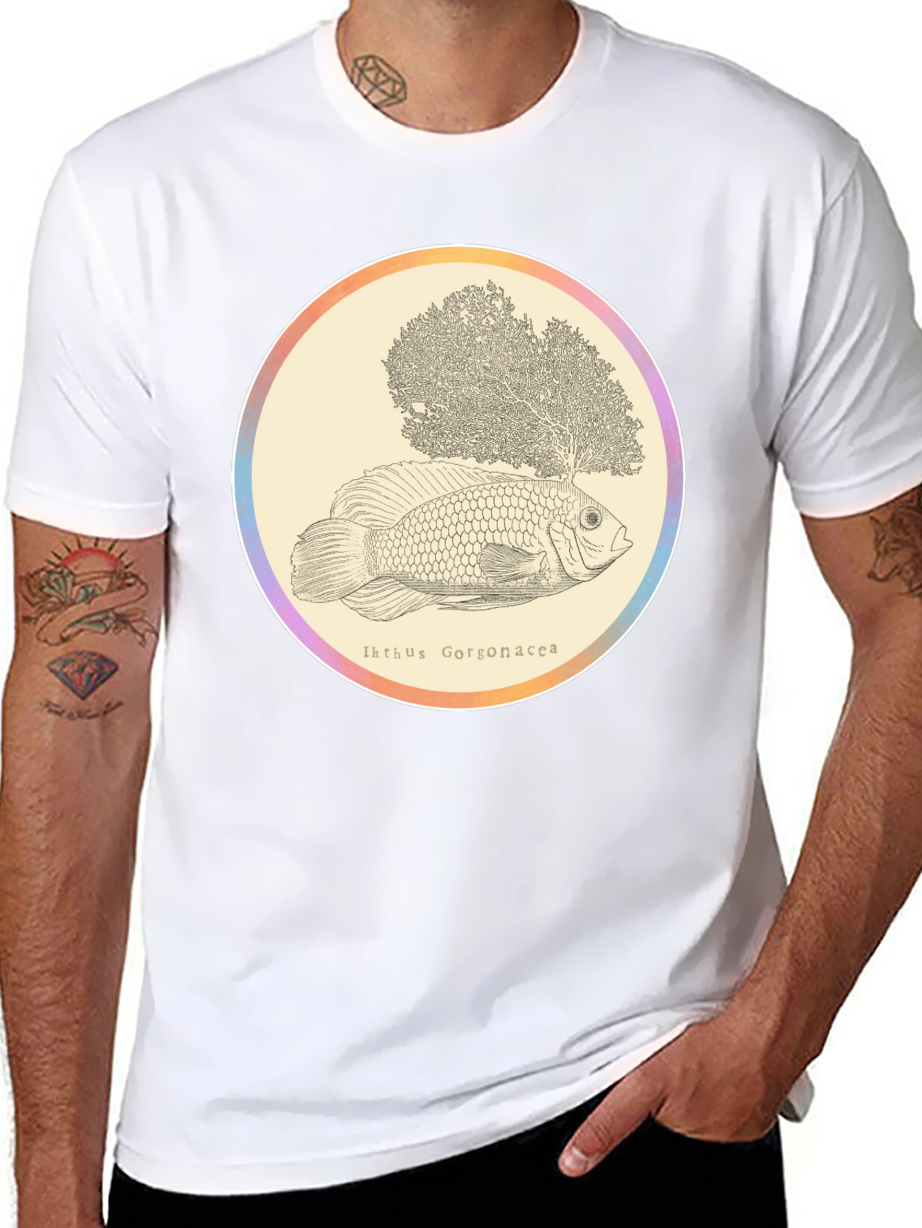 Ikhthus Gorgonacea Fish T-Shirt - Unique Graphic Tee