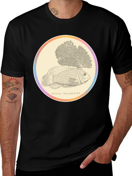 Ikhthus Gorgonacea Fish T-Shirt - Unique Graphic Tee
