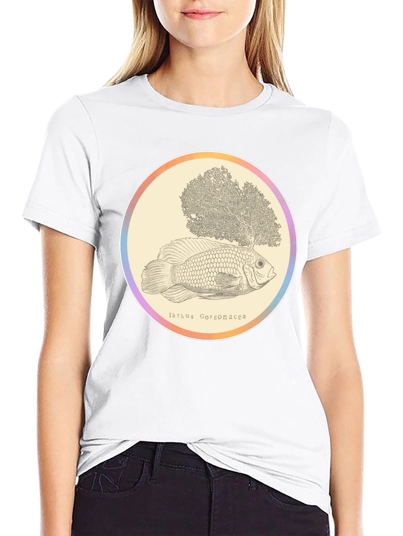Ikhthus Gorgonacea Fish T-Shirt - Unique Graphic Tee