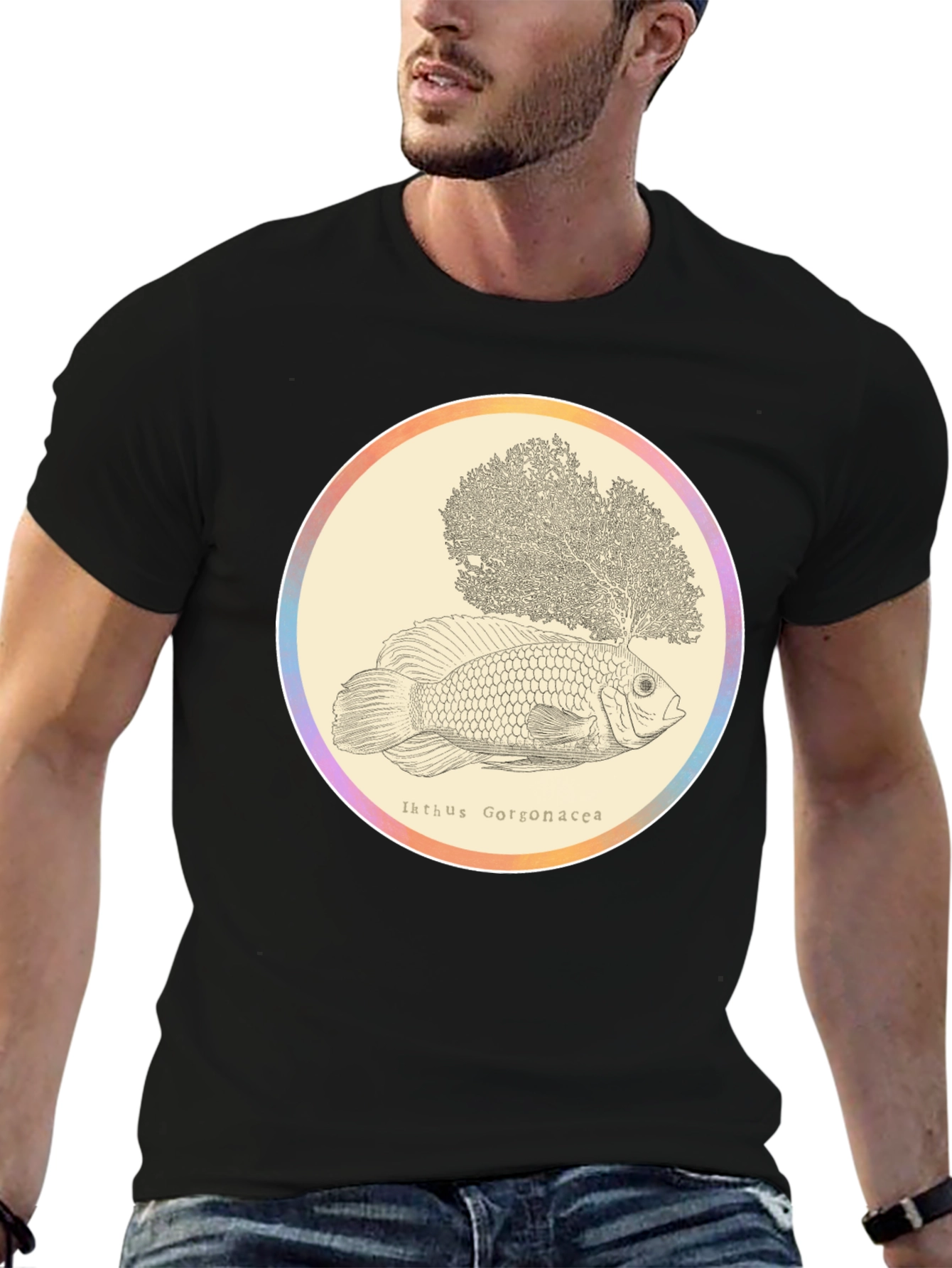 Ikhthus Gorgonacea Fish T-Shirt - Unique Graphic Tee