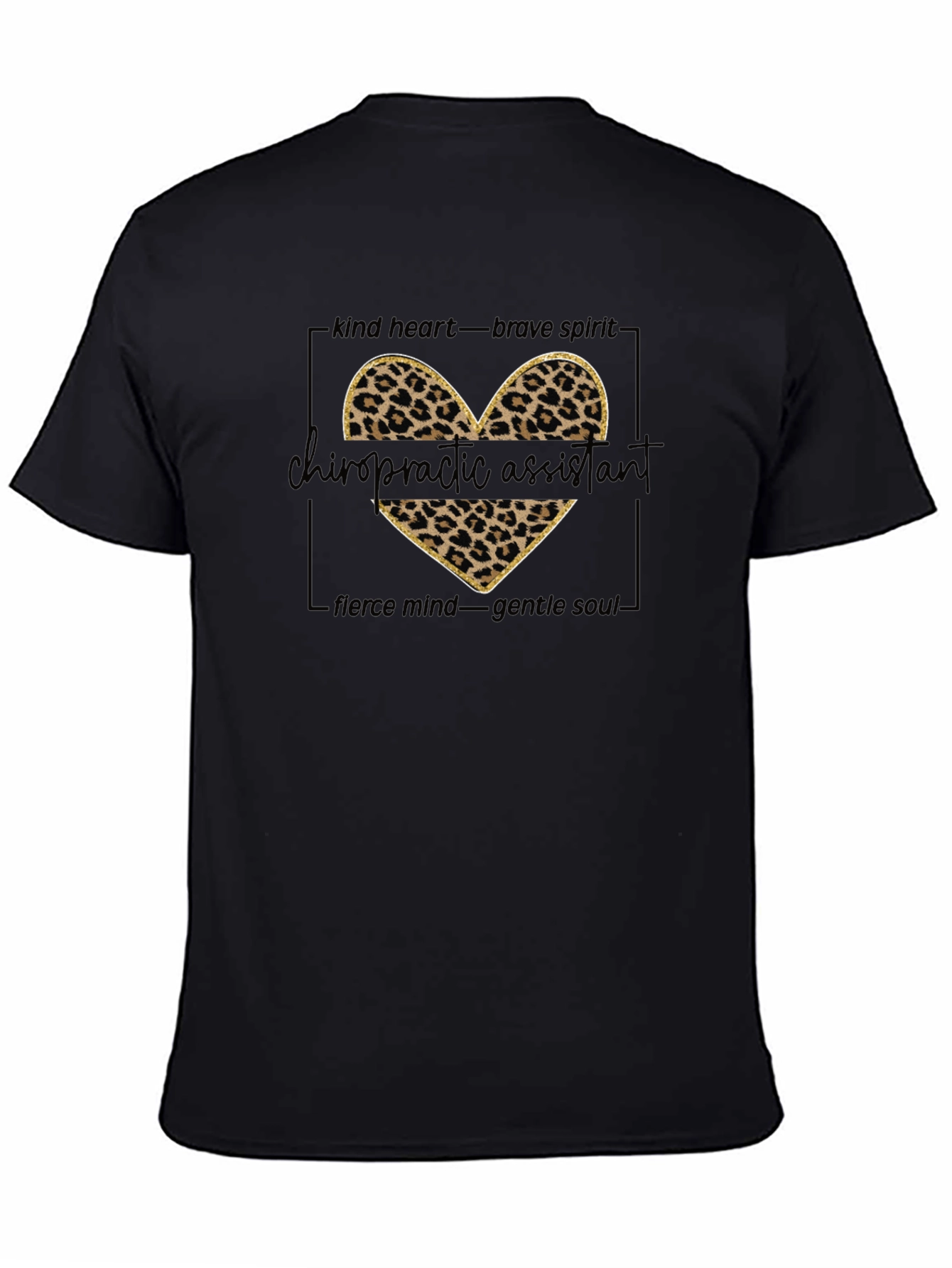 Chiropractic Assistant Leopard Print Heart Graphic Tee