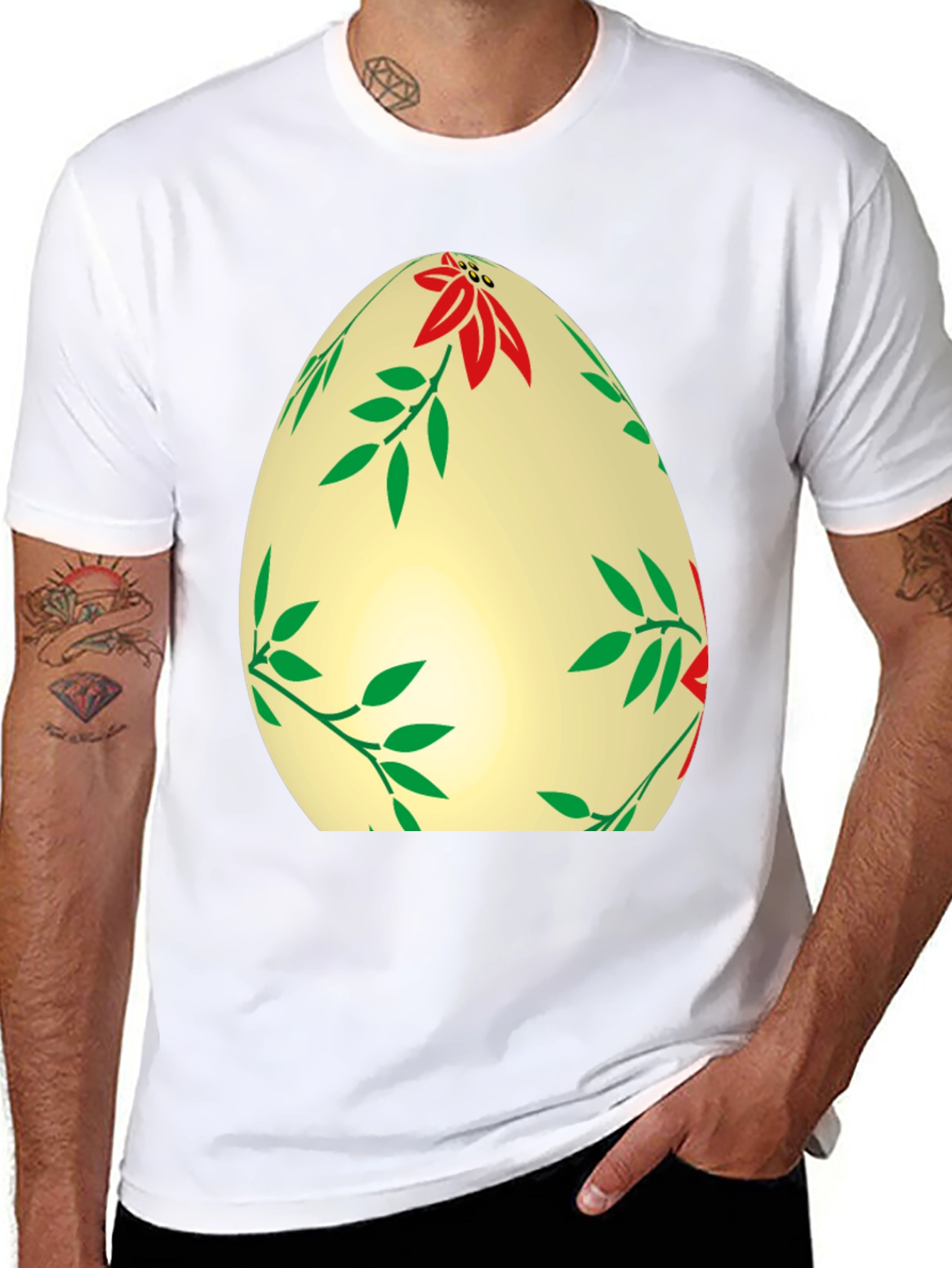 Floral Easter Egg T-Shirt - Festive Holiday Apparel