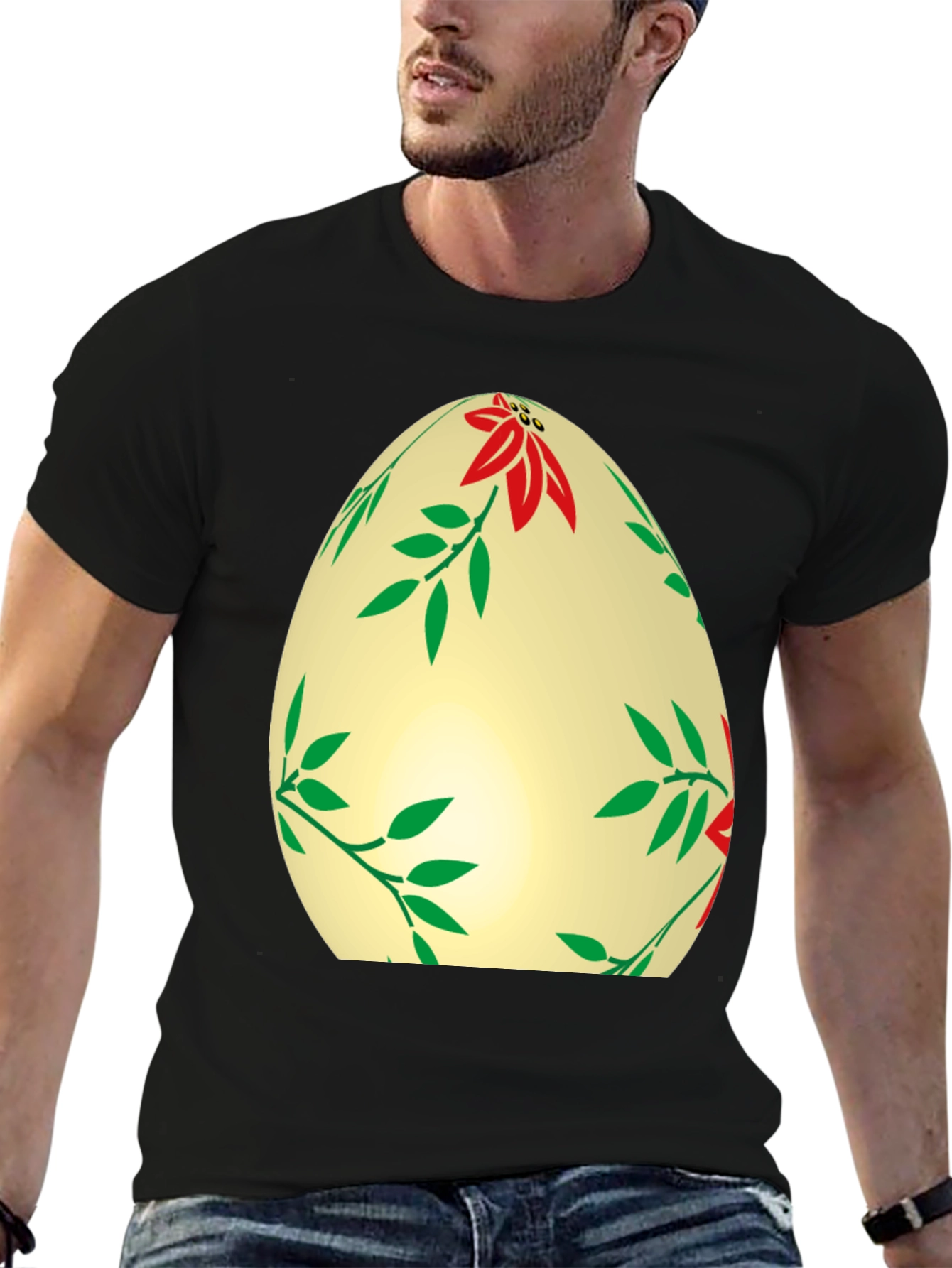 Floral Easter Egg T-Shirt - Festive Holiday Apparel