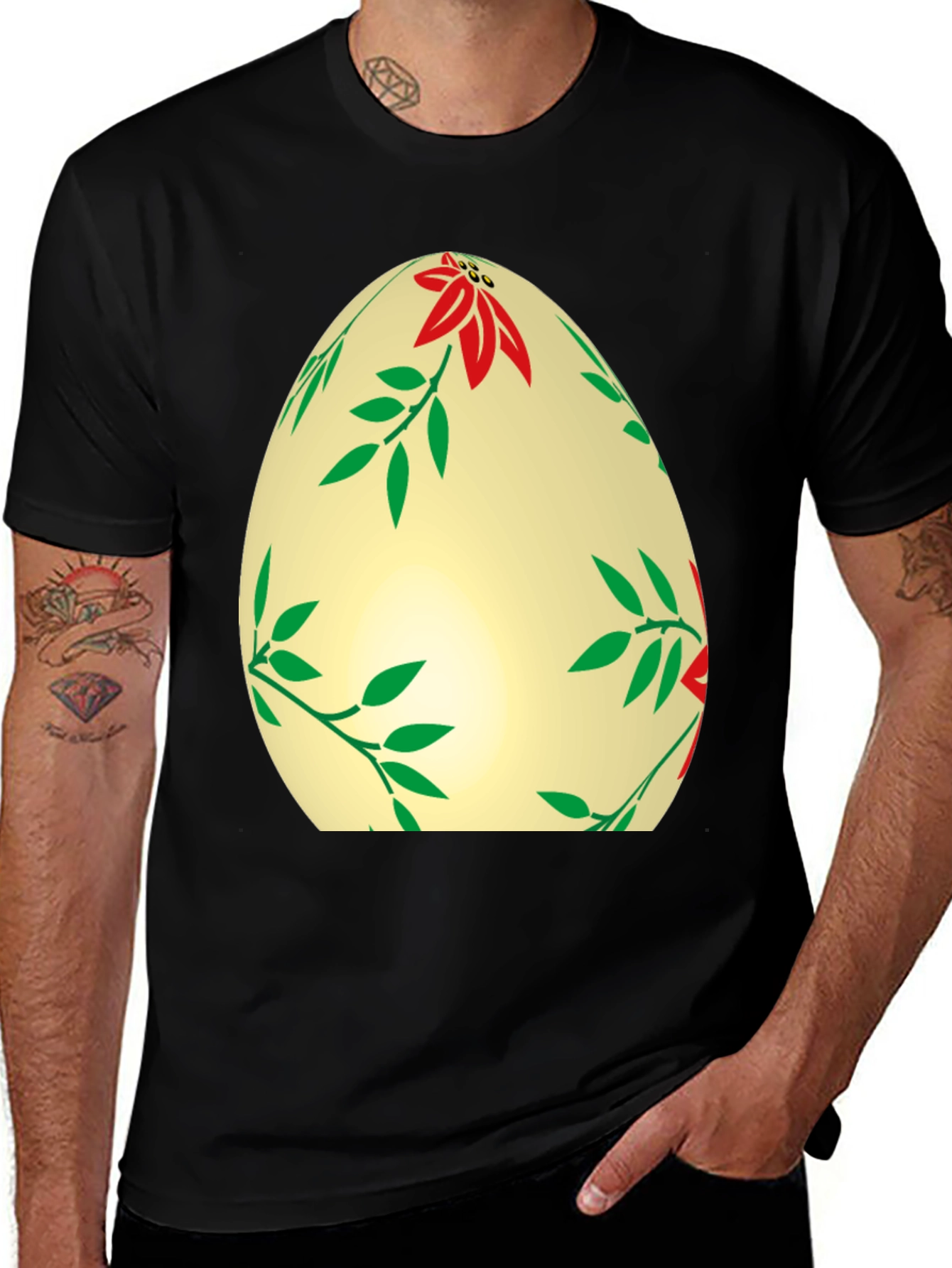 Floral Easter Egg T-Shirt - Festive Holiday Apparel