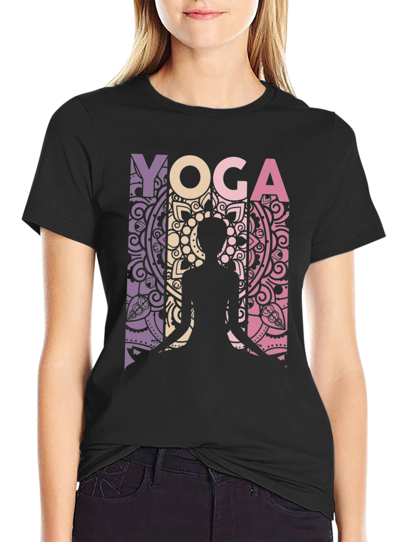 Yoga Mandala Graphic Tee - Relaxed Fit