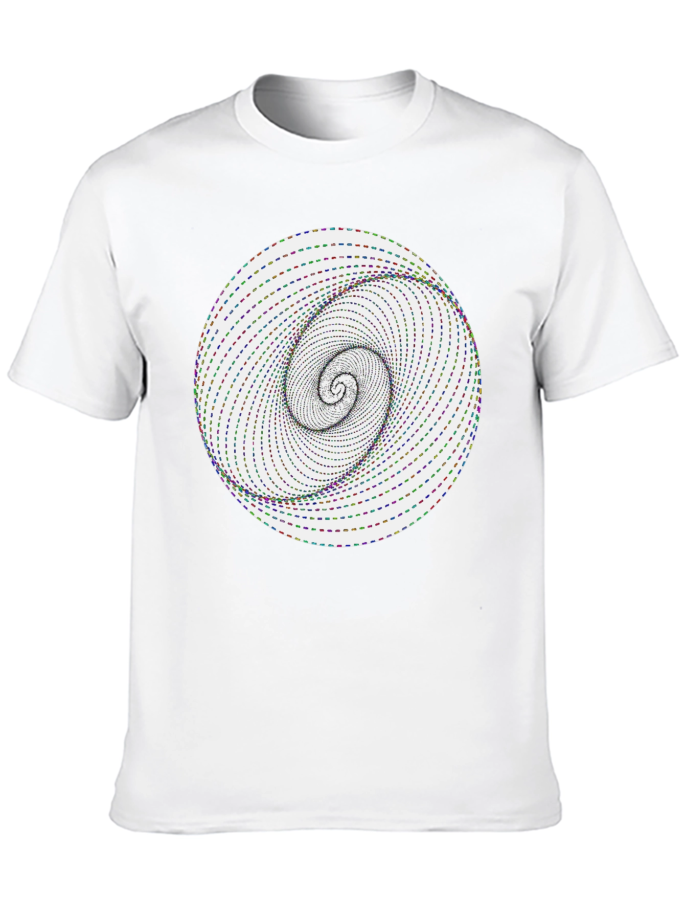 Optical Illusion Spiral Graphic Tee - Black Cotton Blend