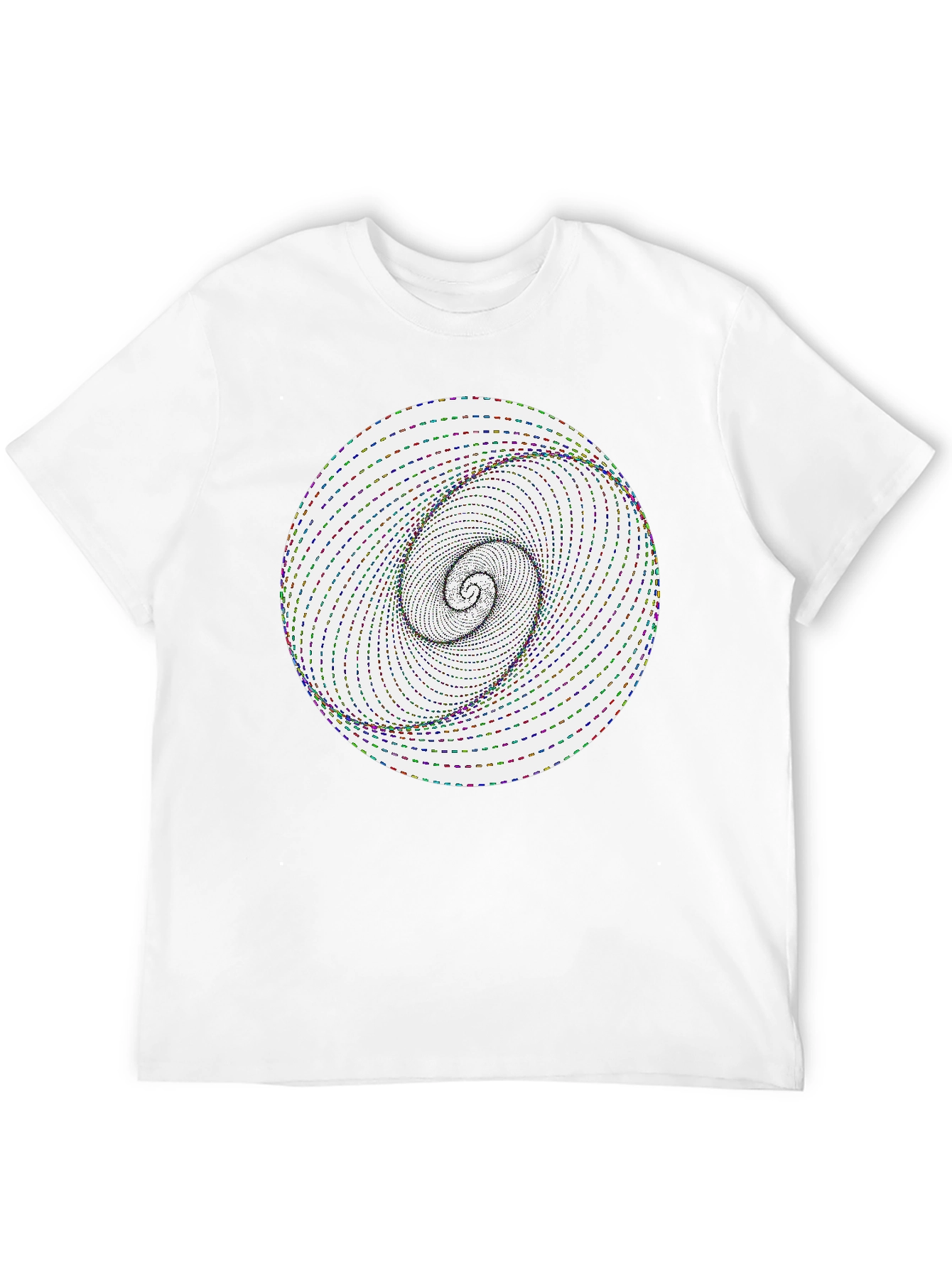 Optical Illusion Spiral Graphic Tee - Black Cotton Blend