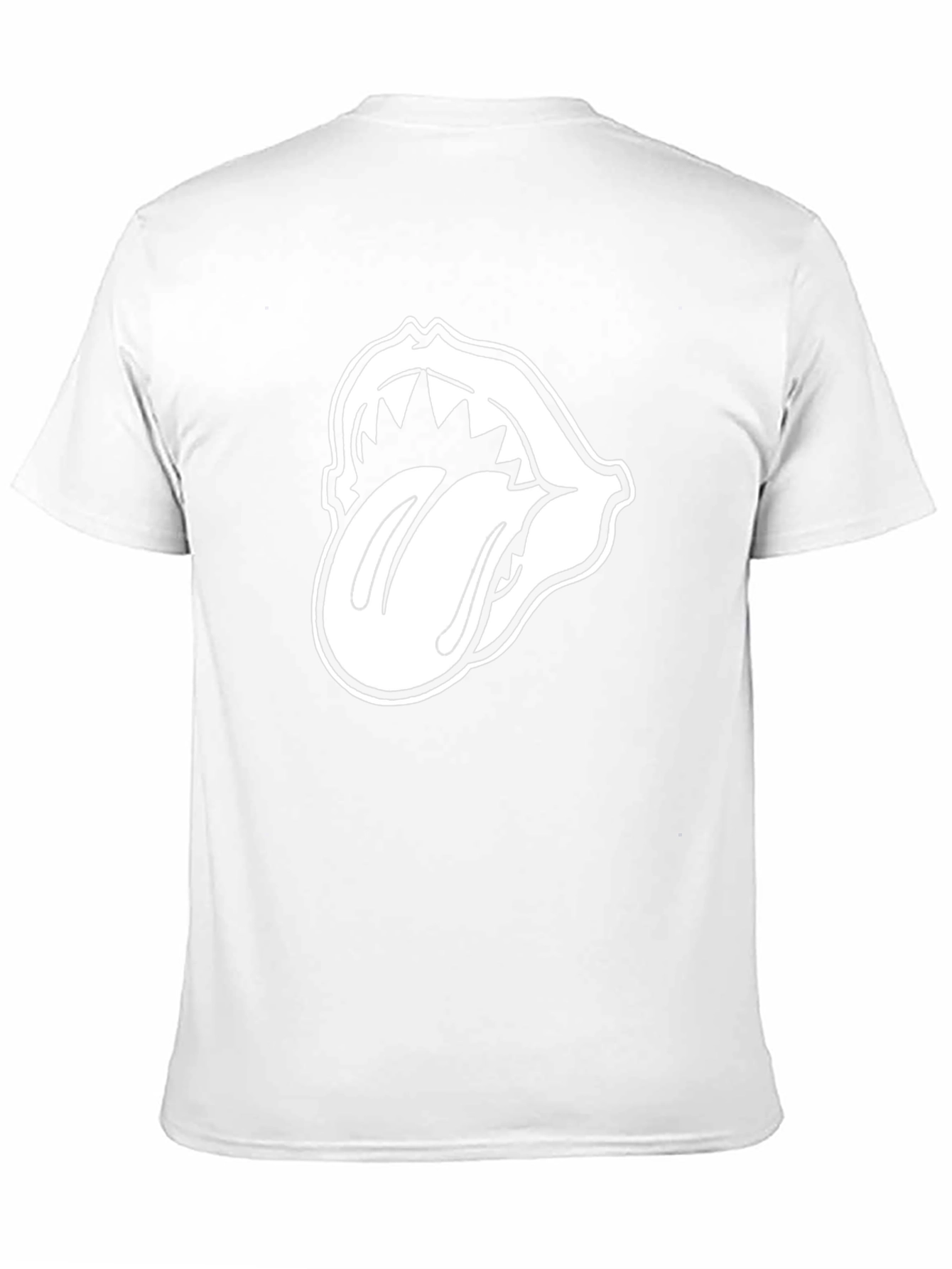 Black T-Shirt with White Tongue Graphic