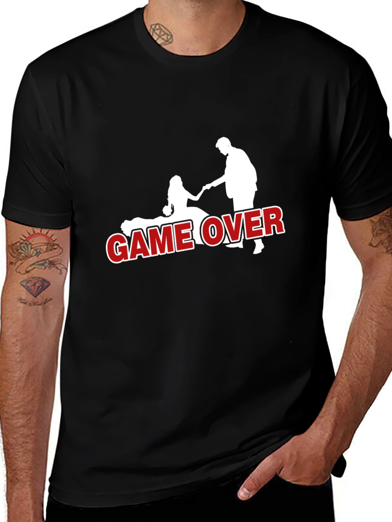 Game Over T-Shirt - Groom and Bride Novelty Tee