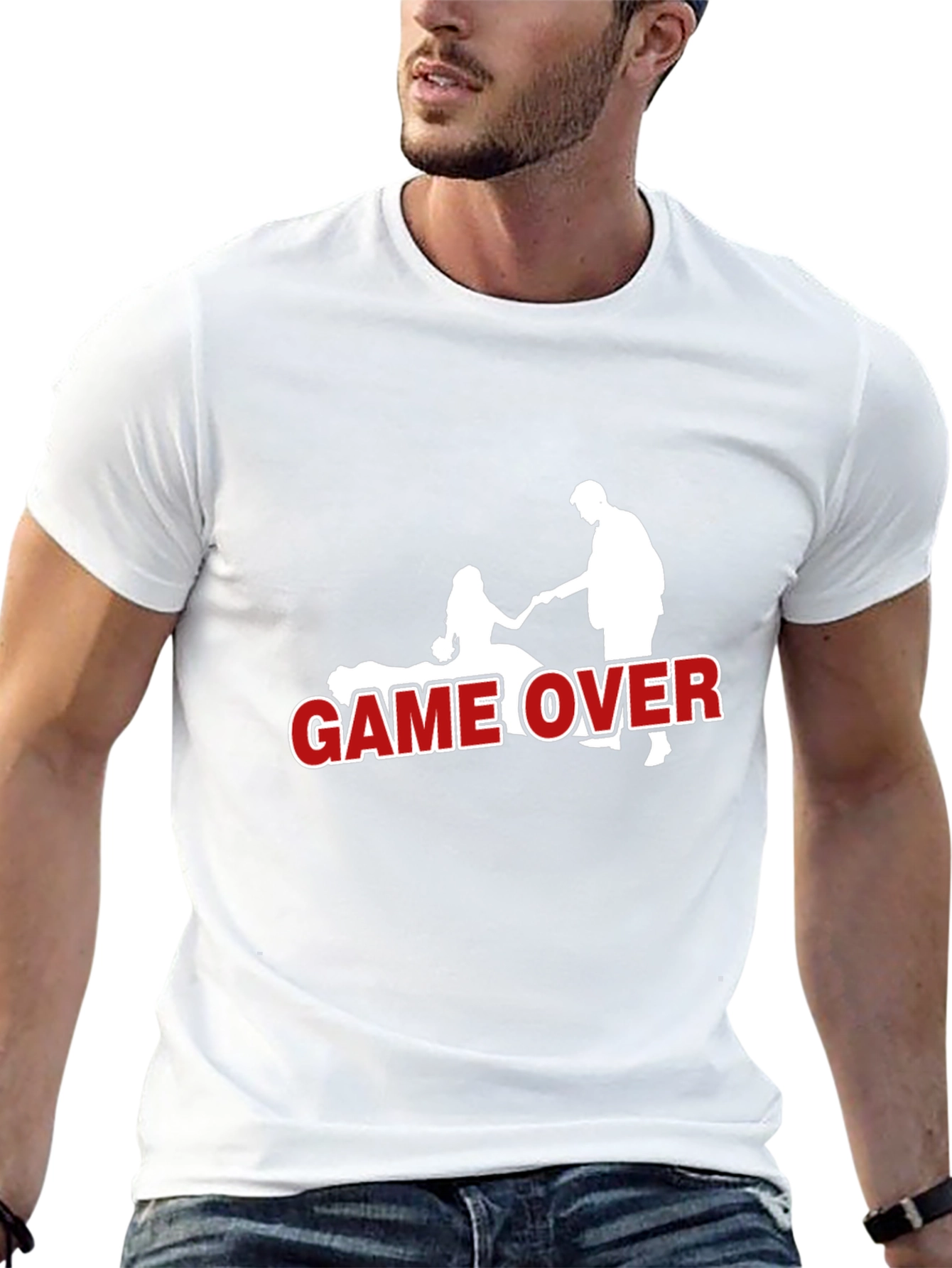 Game Over T-Shirt - Groom and Bride Novelty Tee