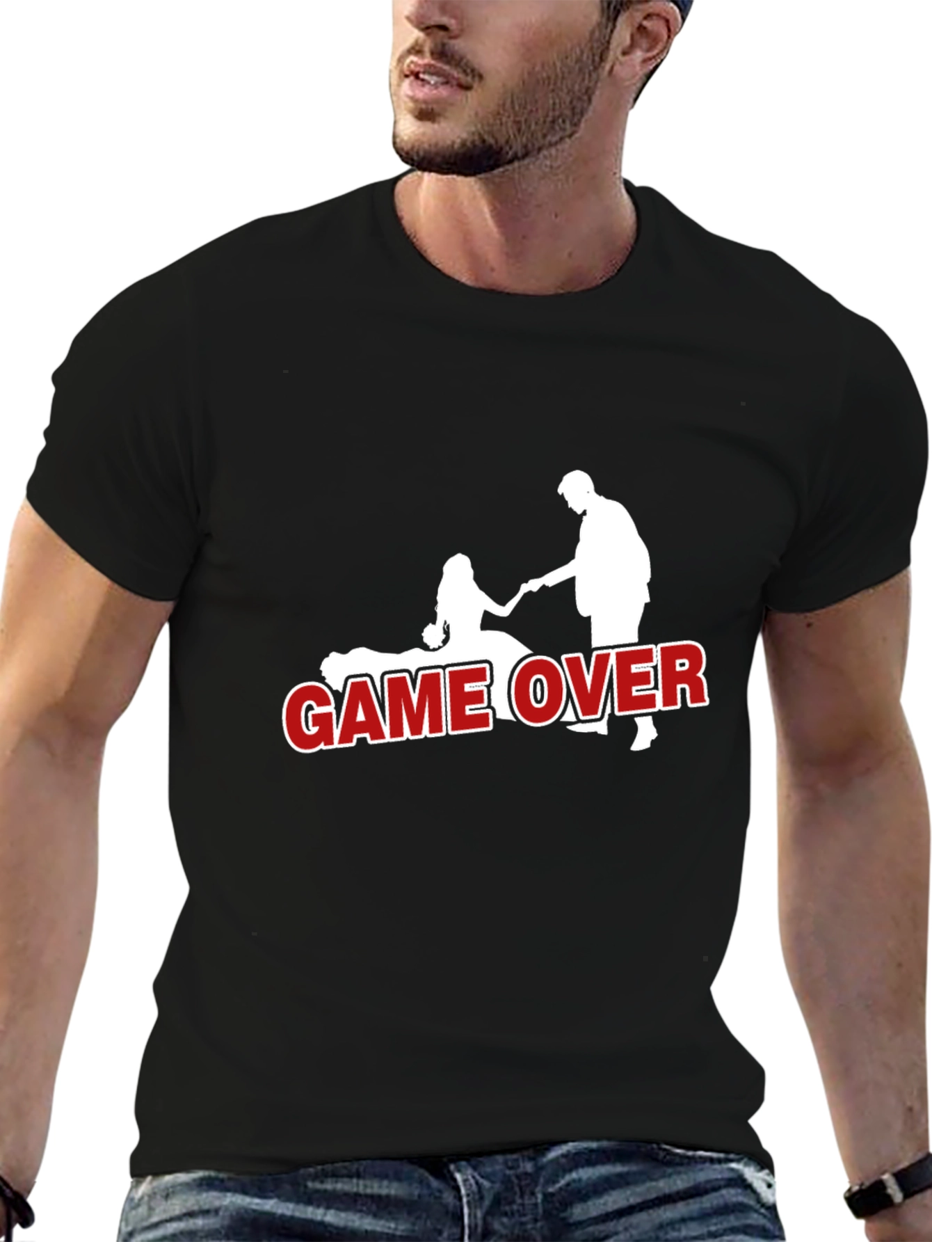 Game Over T-Shirt - Groom and Bride Novelty Tee