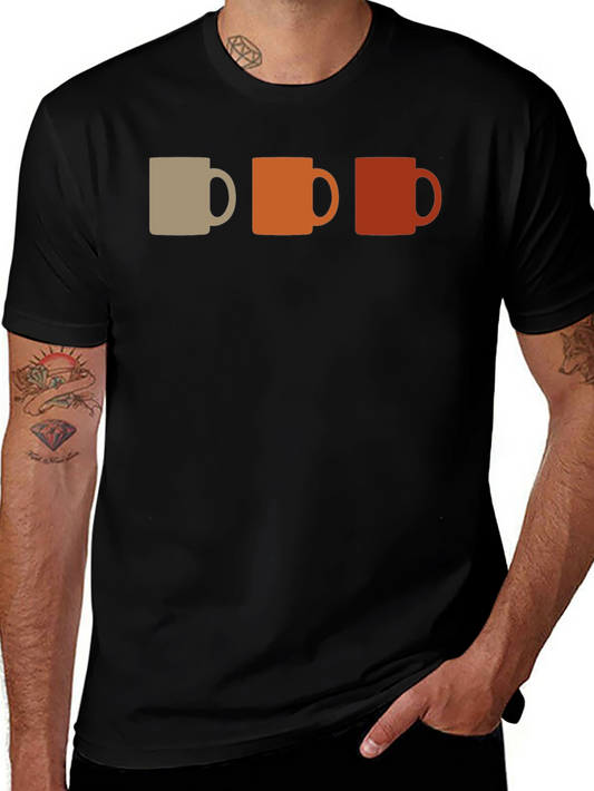 Retro Coffee Mug Graphic Tee - Black