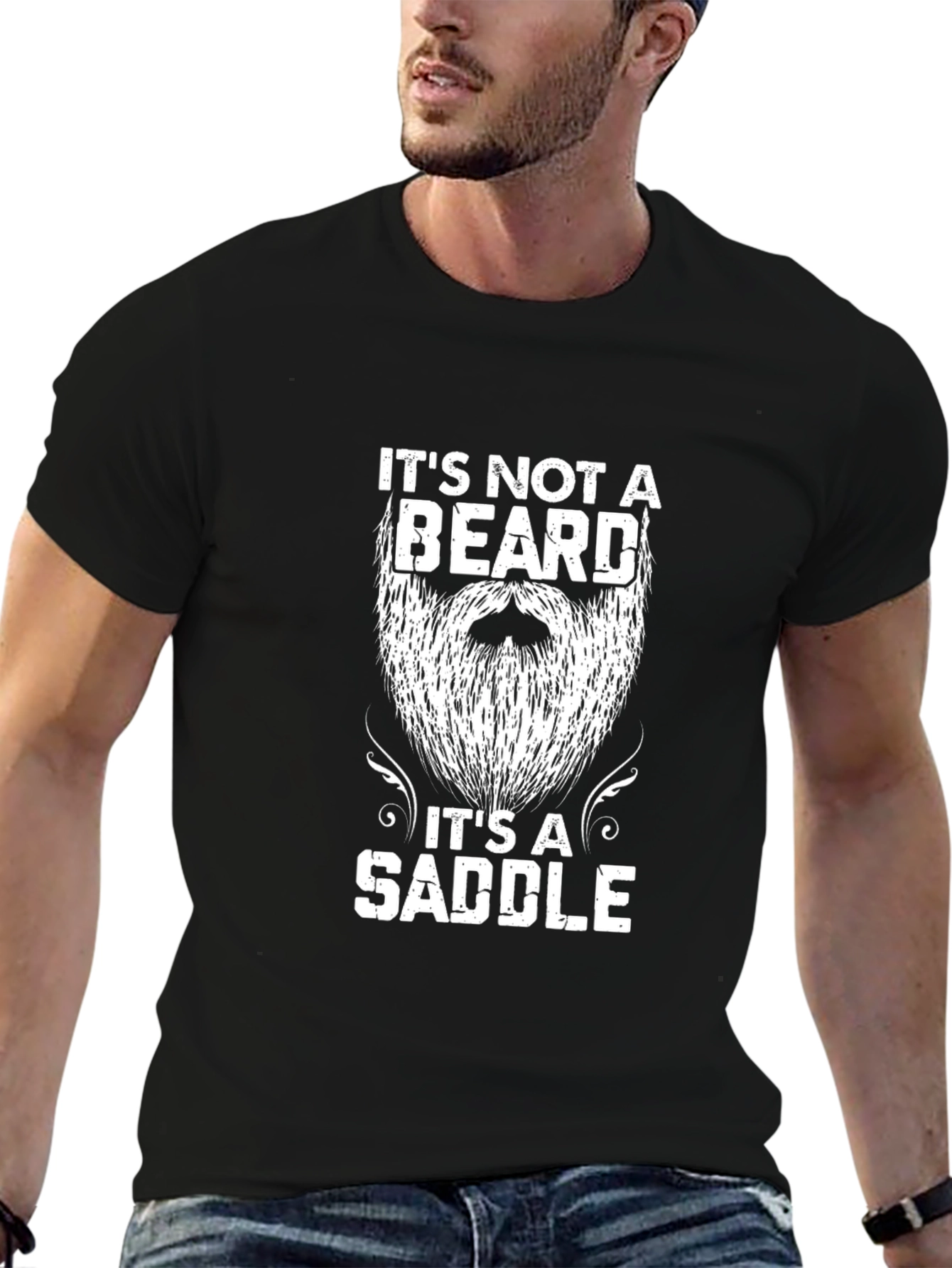 Funny Beard Saddle T-Shirt - Novelty Tee