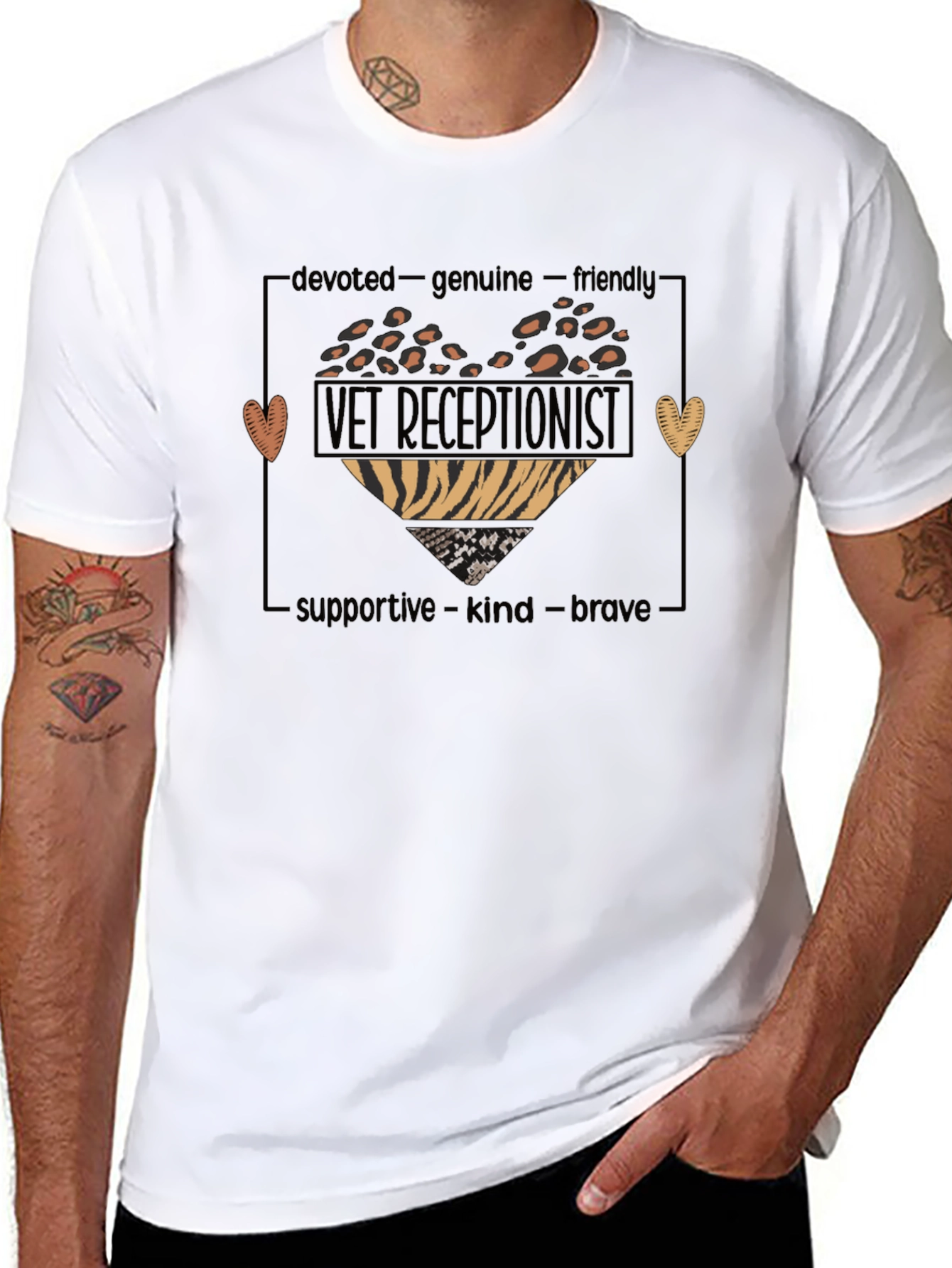 Vet Receptionist Heart Graphic Tee - Unisex