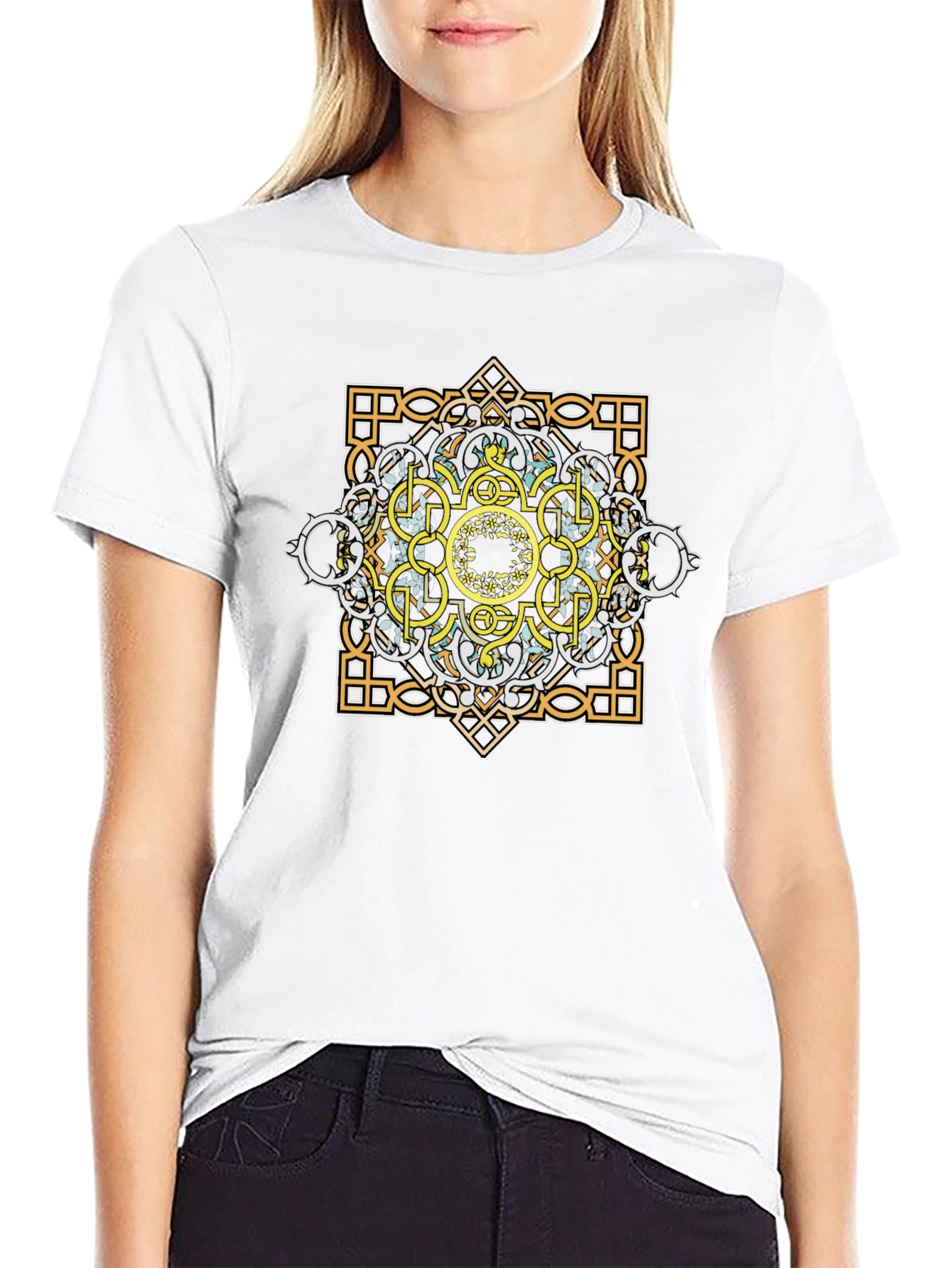 Geometric Graphic Tee - Mandala Design