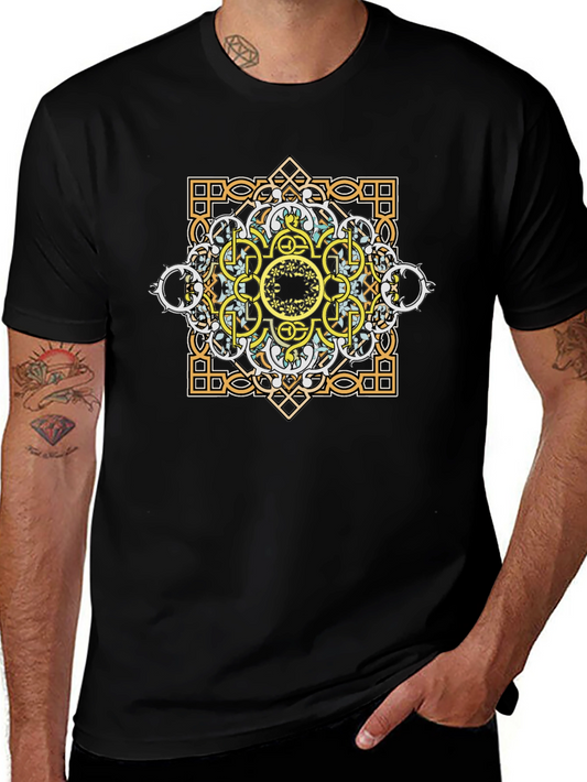 Geometric Graphic Tee - Mandala Design